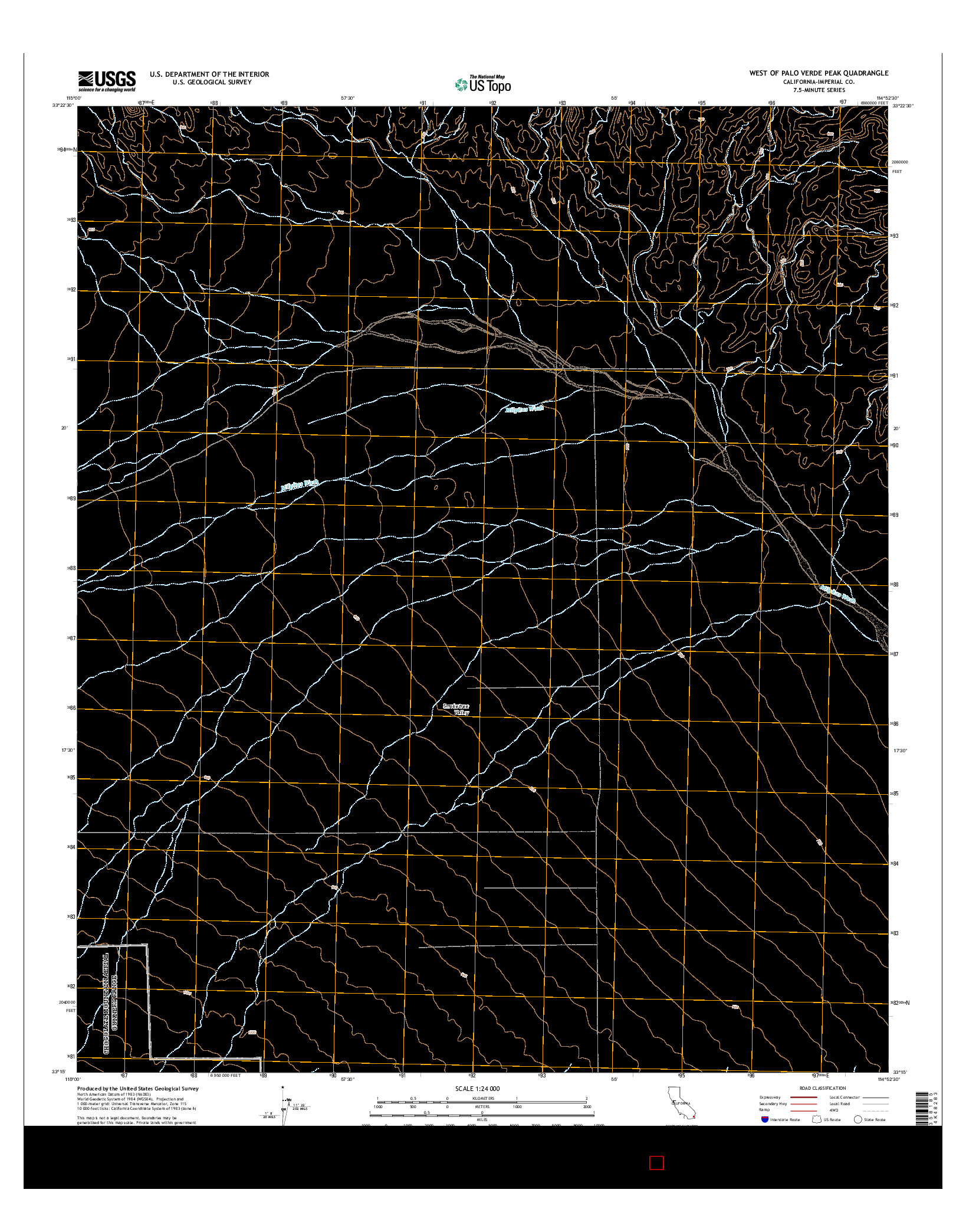 USGS US TOPO 7.5-MINUTE MAP FOR WEST OF PALO VERDE PEAK, CA 2015