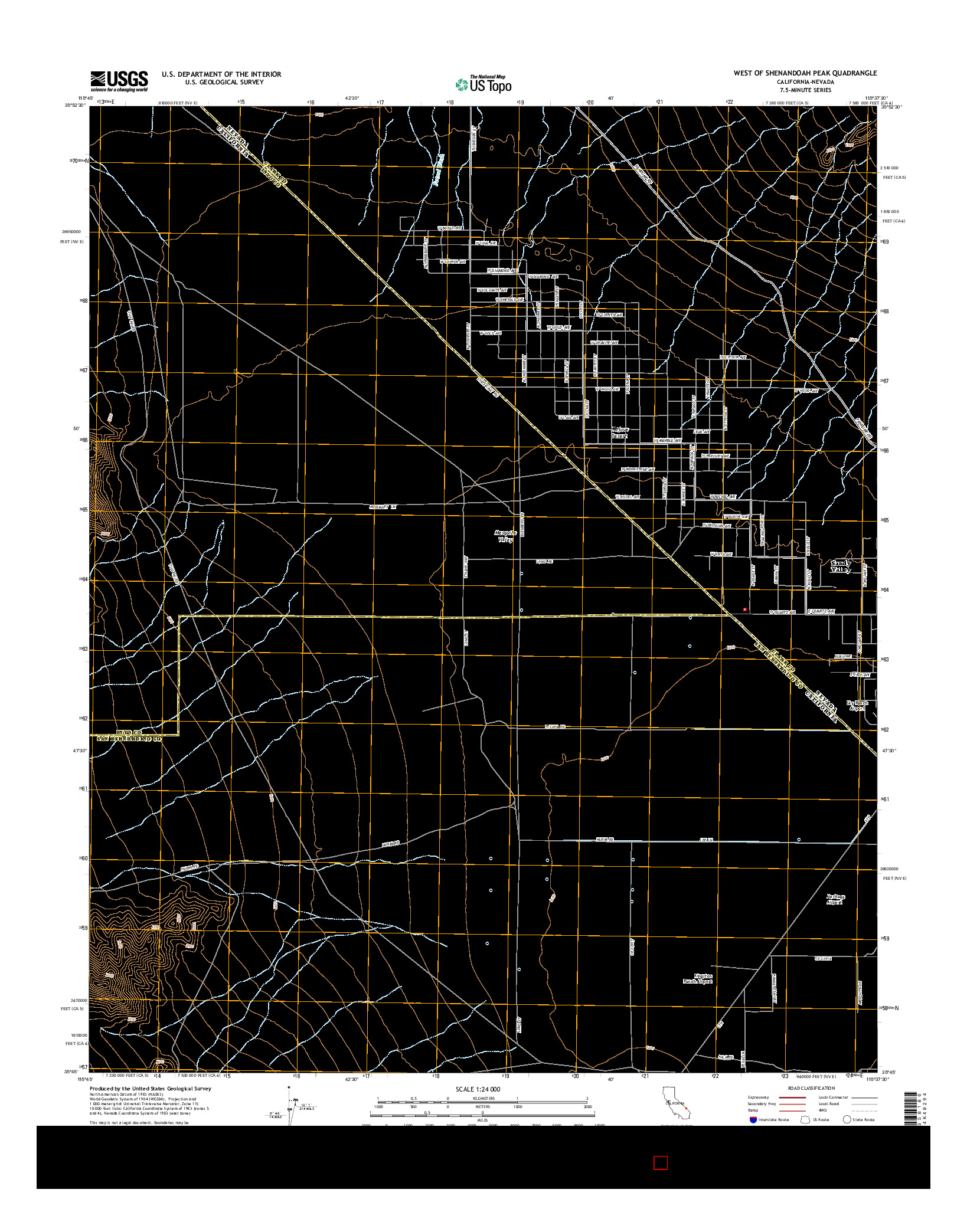 USGS US TOPO 7.5-MINUTE MAP FOR WEST OF SHENANDOAH PEAK, CA-NV 2015