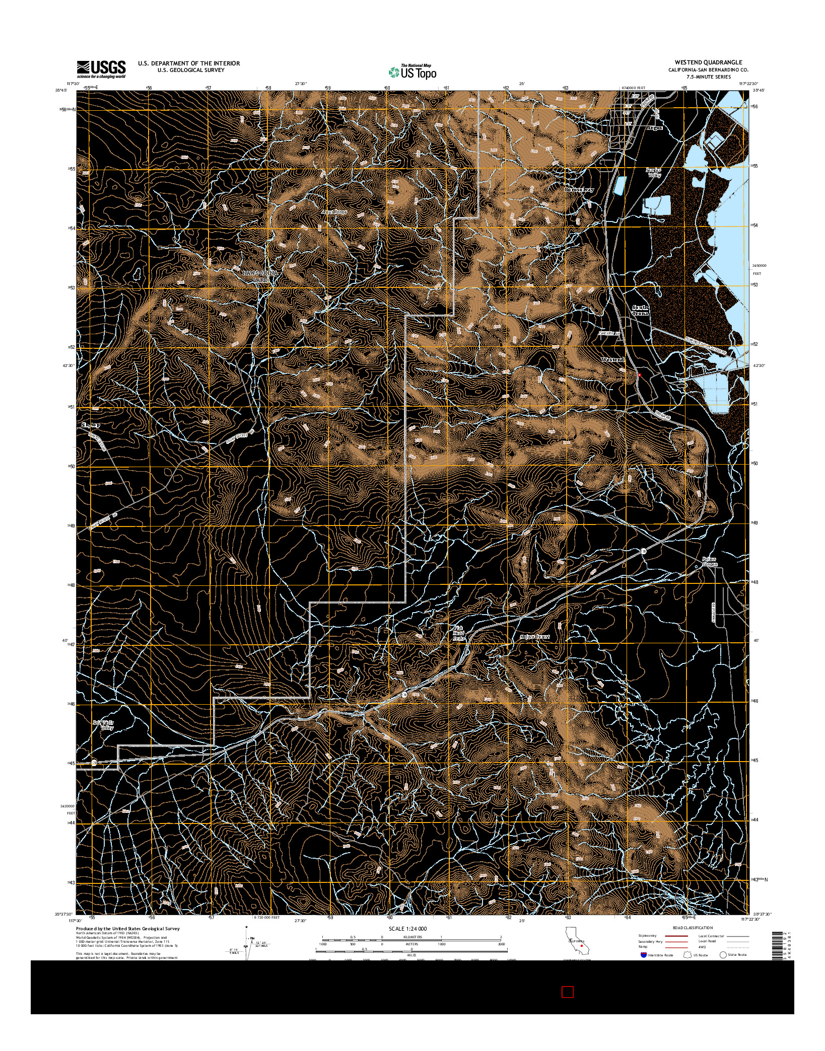 USGS US TOPO 7.5-MINUTE MAP FOR WESTEND, CA 2015