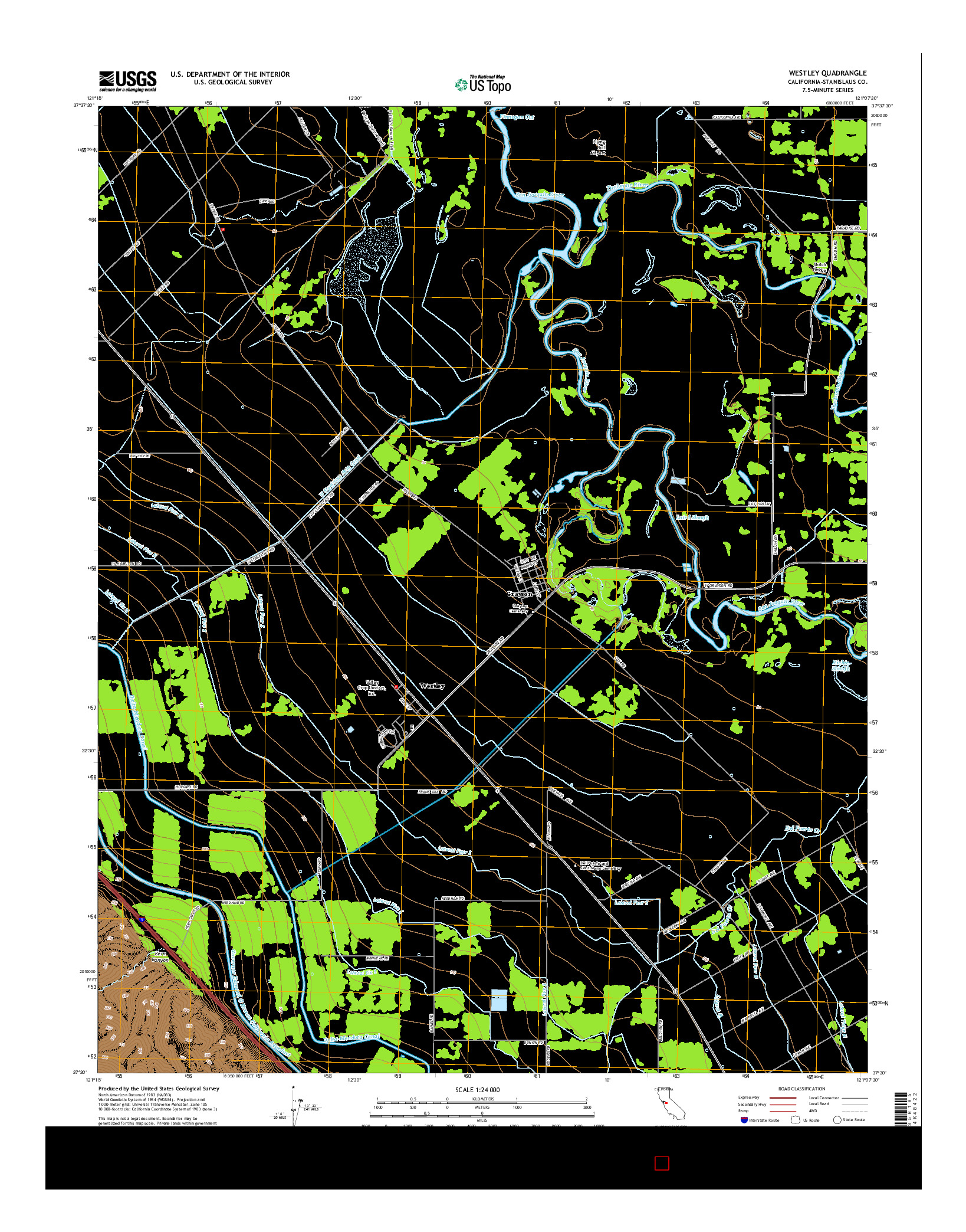 USGS US TOPO 7.5-MINUTE MAP FOR WESTLEY, CA 2015