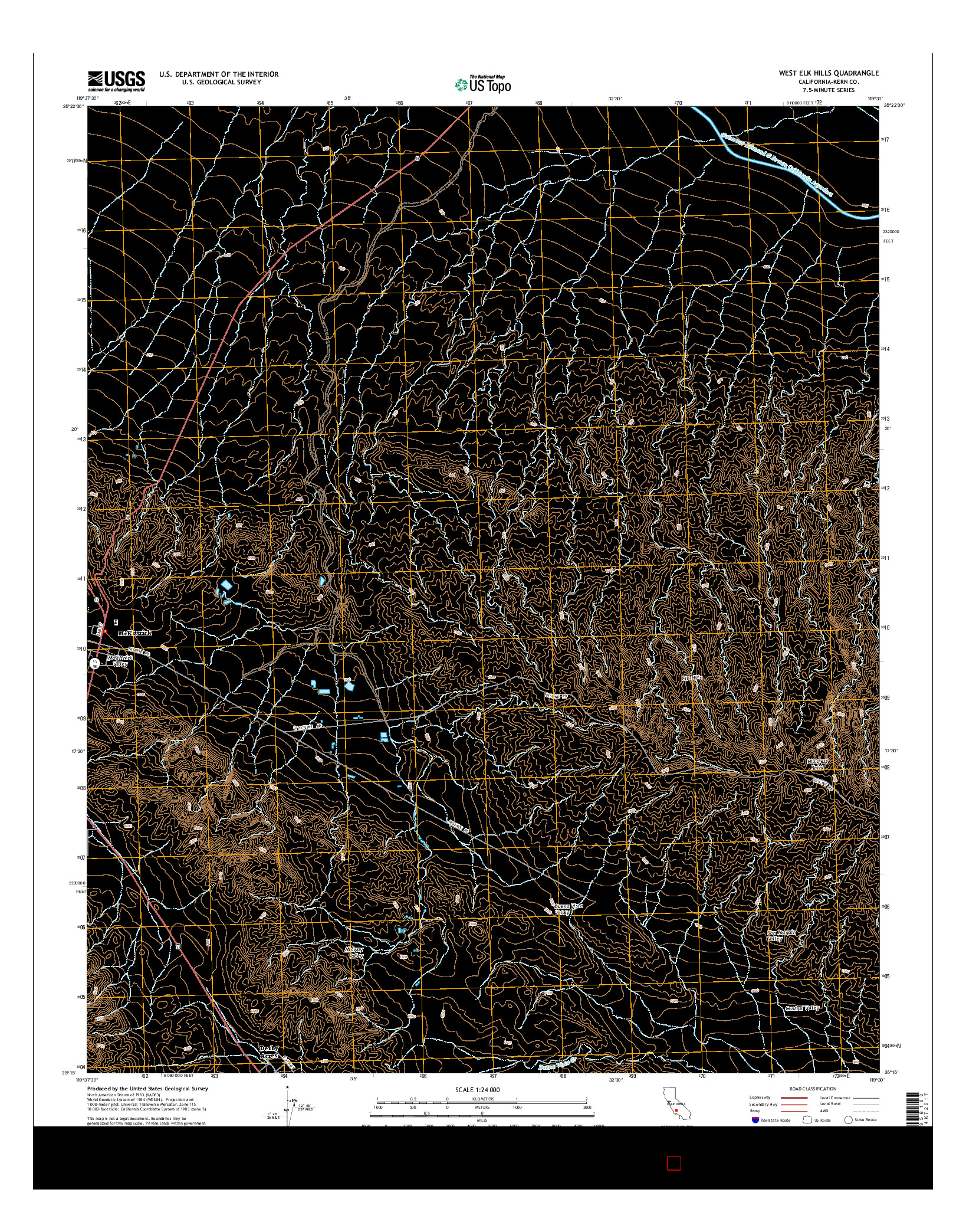 USGS US TOPO 7.5-MINUTE MAP FOR WEST ELK HILLS, CA 2015