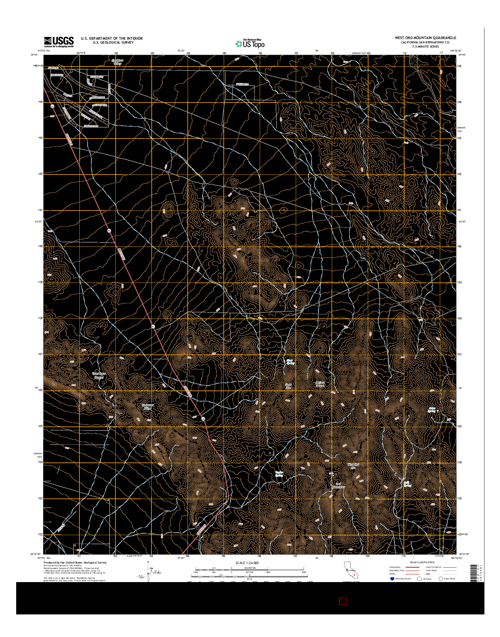 USGS US TOPO 7.5-MINUTE MAP FOR WEST ORD MOUNTAIN, CA 2015