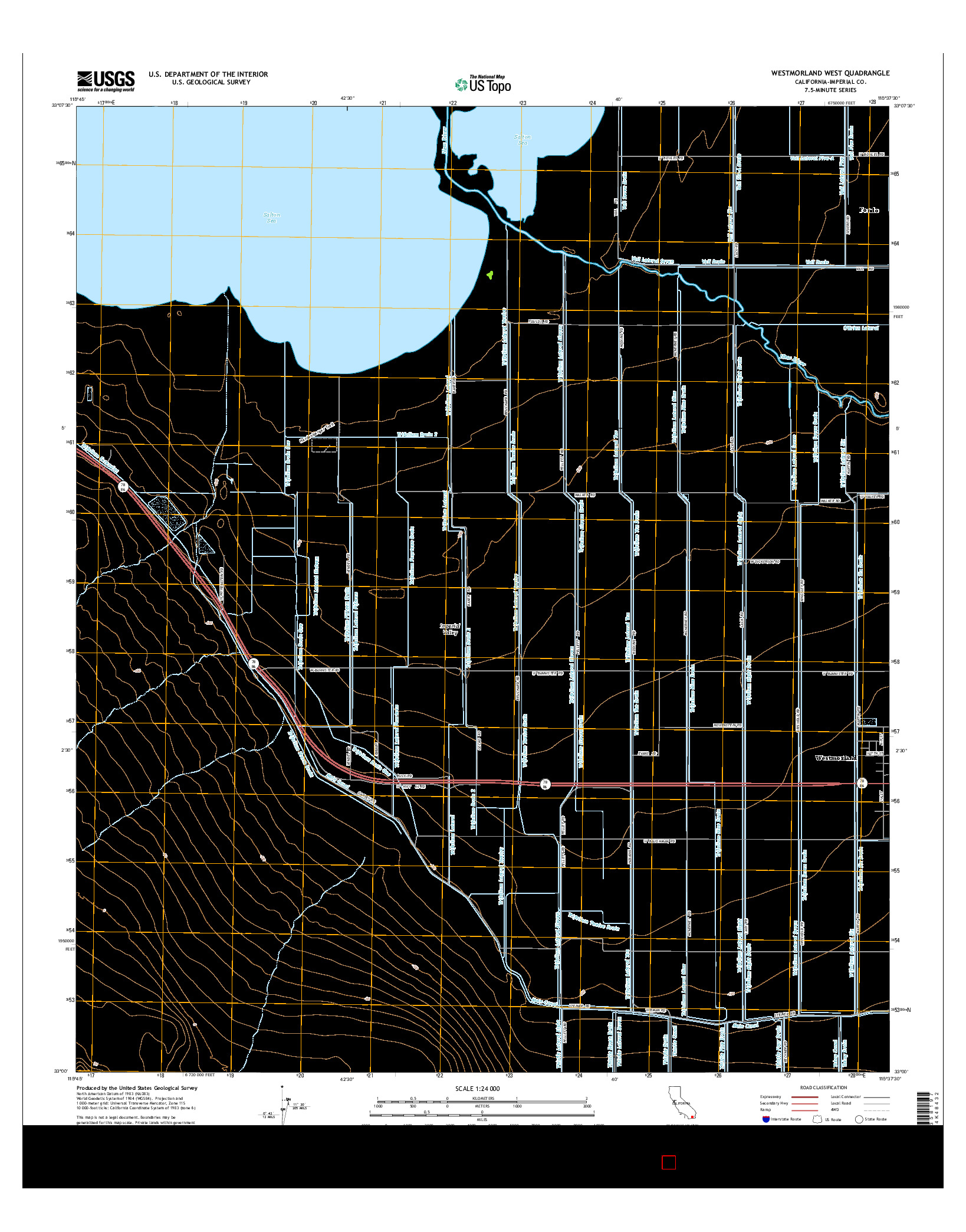 USGS US TOPO 7.5-MINUTE MAP FOR WESTMORLAND WEST, CA 2015