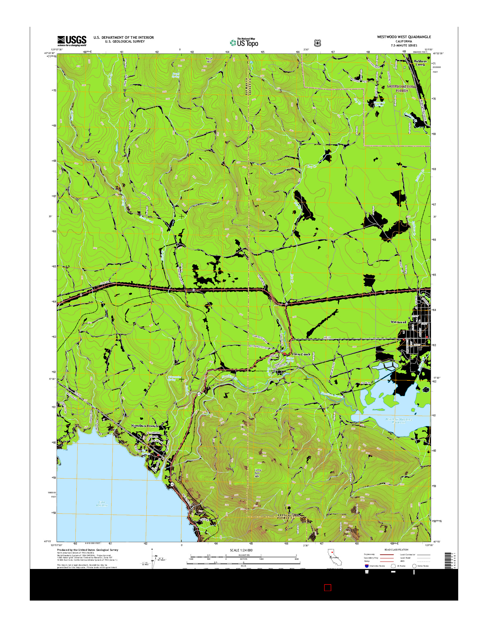 USGS US TOPO 7.5-MINUTE MAP FOR WESTWOOD WEST, CA 2015