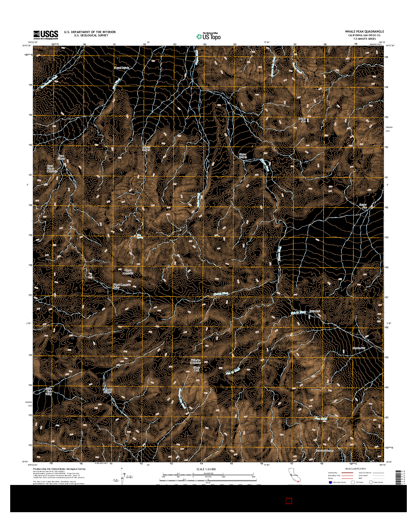 USGS US TOPO 7.5-MINUTE MAP FOR WHALE PEAK, CA 2015