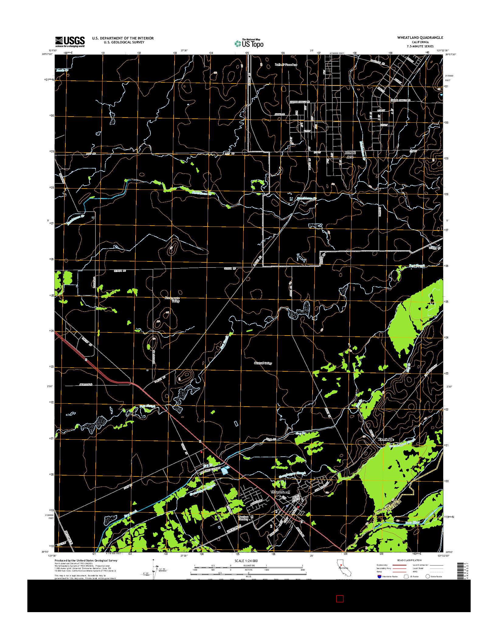 USGS US TOPO 7.5-MINUTE MAP FOR WHEATLAND, CA 2015