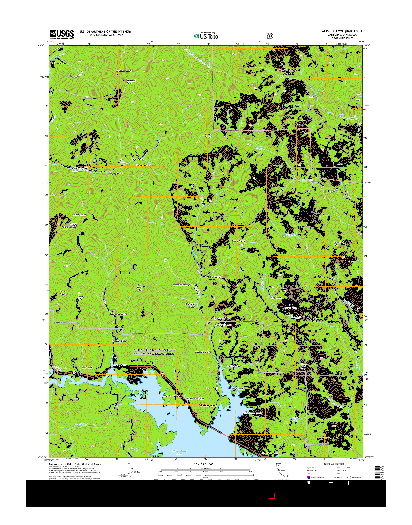 USGS US TOPO 7.5-MINUTE MAP FOR WHISKEYTOWN, CA 2015