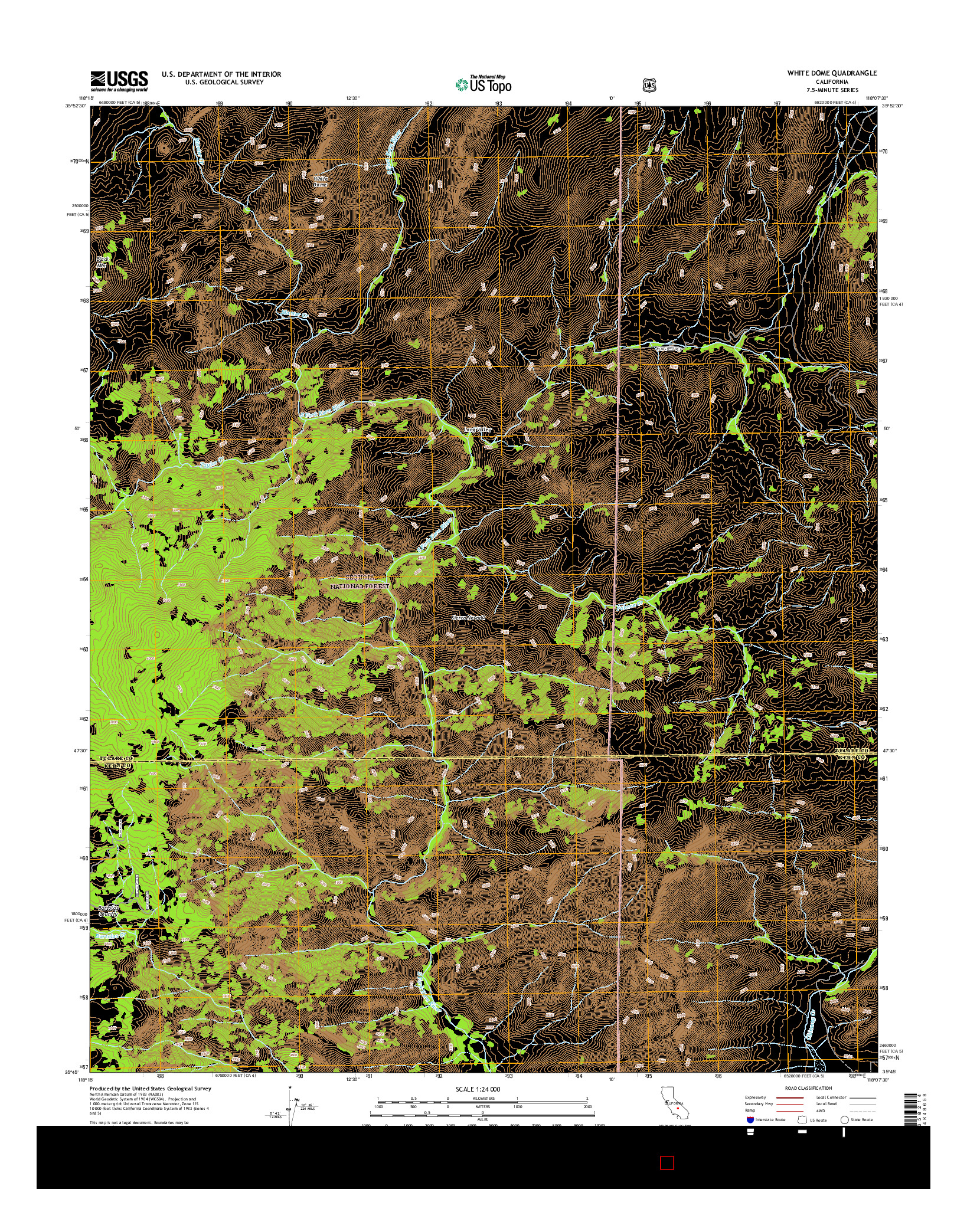 USGS US TOPO 7.5-MINUTE MAP FOR WHITE DOME, CA 2015