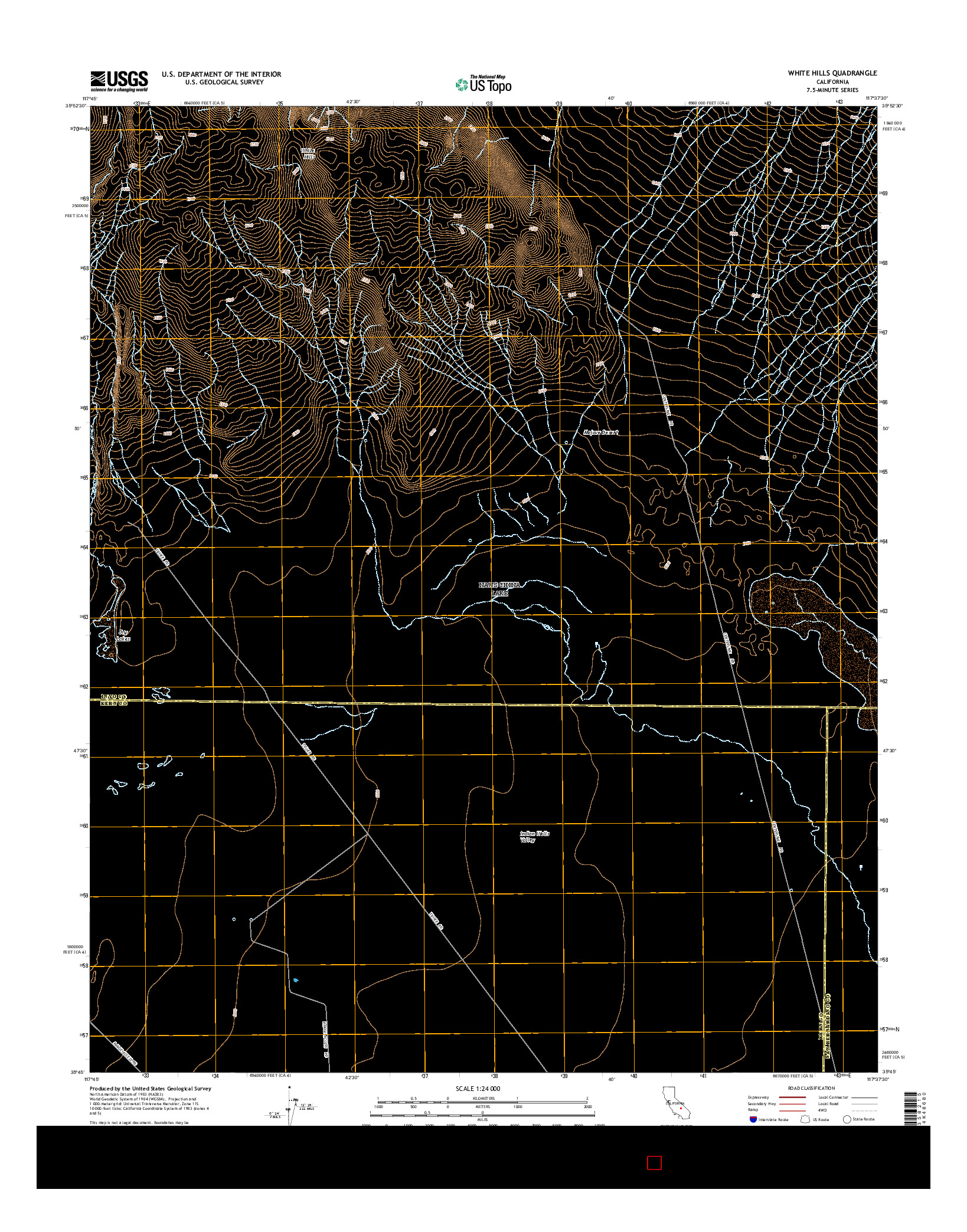 USGS US TOPO 7.5-MINUTE MAP FOR WHITE HILLS, CA 2015