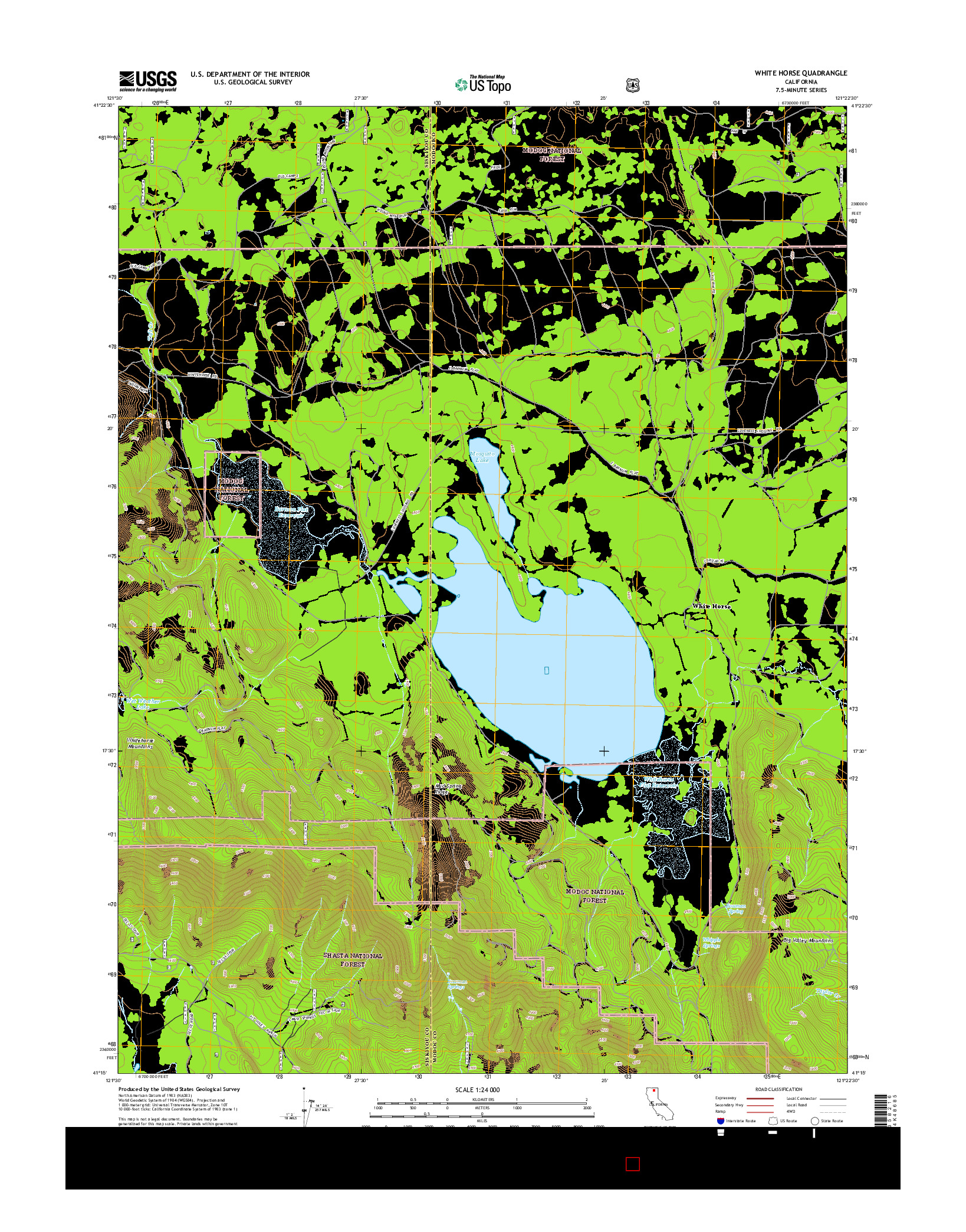 USGS US TOPO 7.5-MINUTE MAP FOR WHITE HORSE, CA 2015