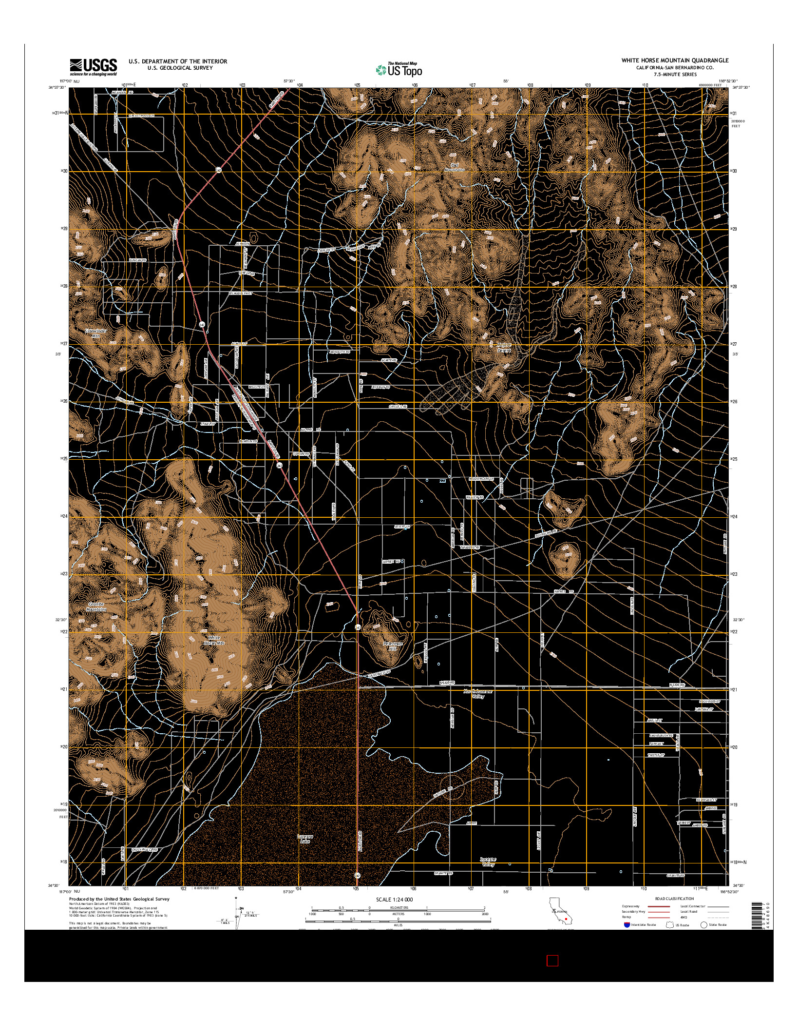 USGS US TOPO 7.5-MINUTE MAP FOR WHITE HORSE MOUNTAIN, CA 2015