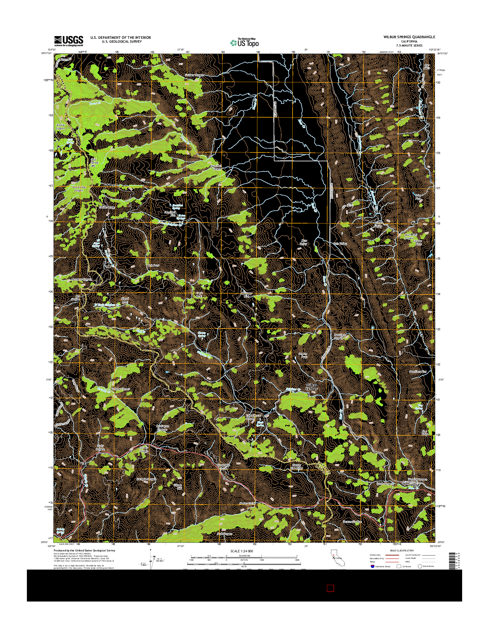 USGS US TOPO 7.5-MINUTE MAP FOR WILBUR SPRINGS, CA 2015