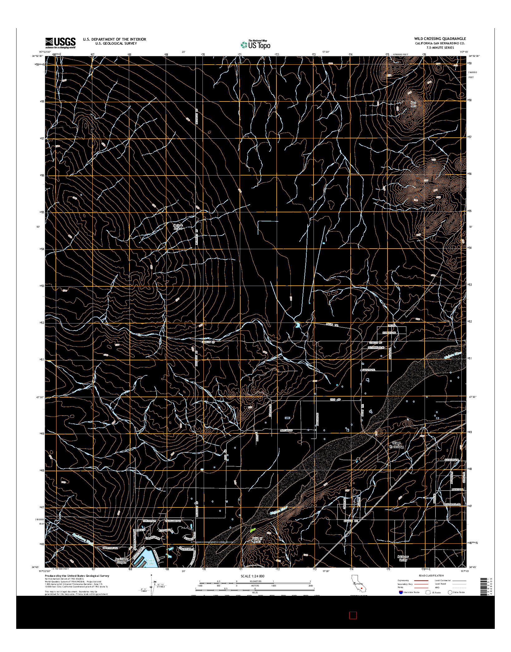 USGS US TOPO 7.5-MINUTE MAP FOR WILD CROSSING, CA 2015