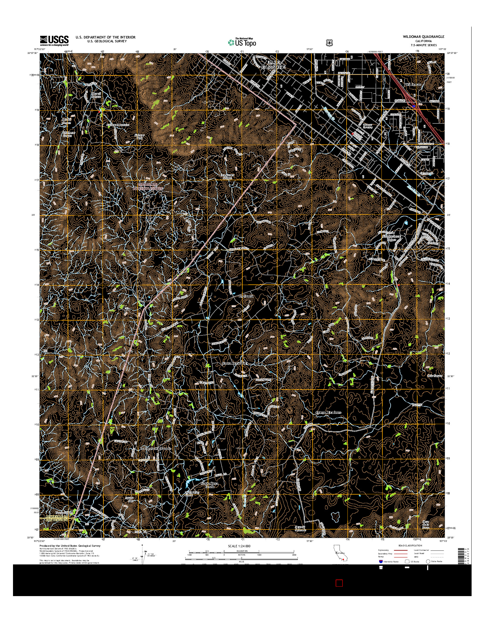USGS US TOPO 7.5-MINUTE MAP FOR WILDOMAR, CA 2015