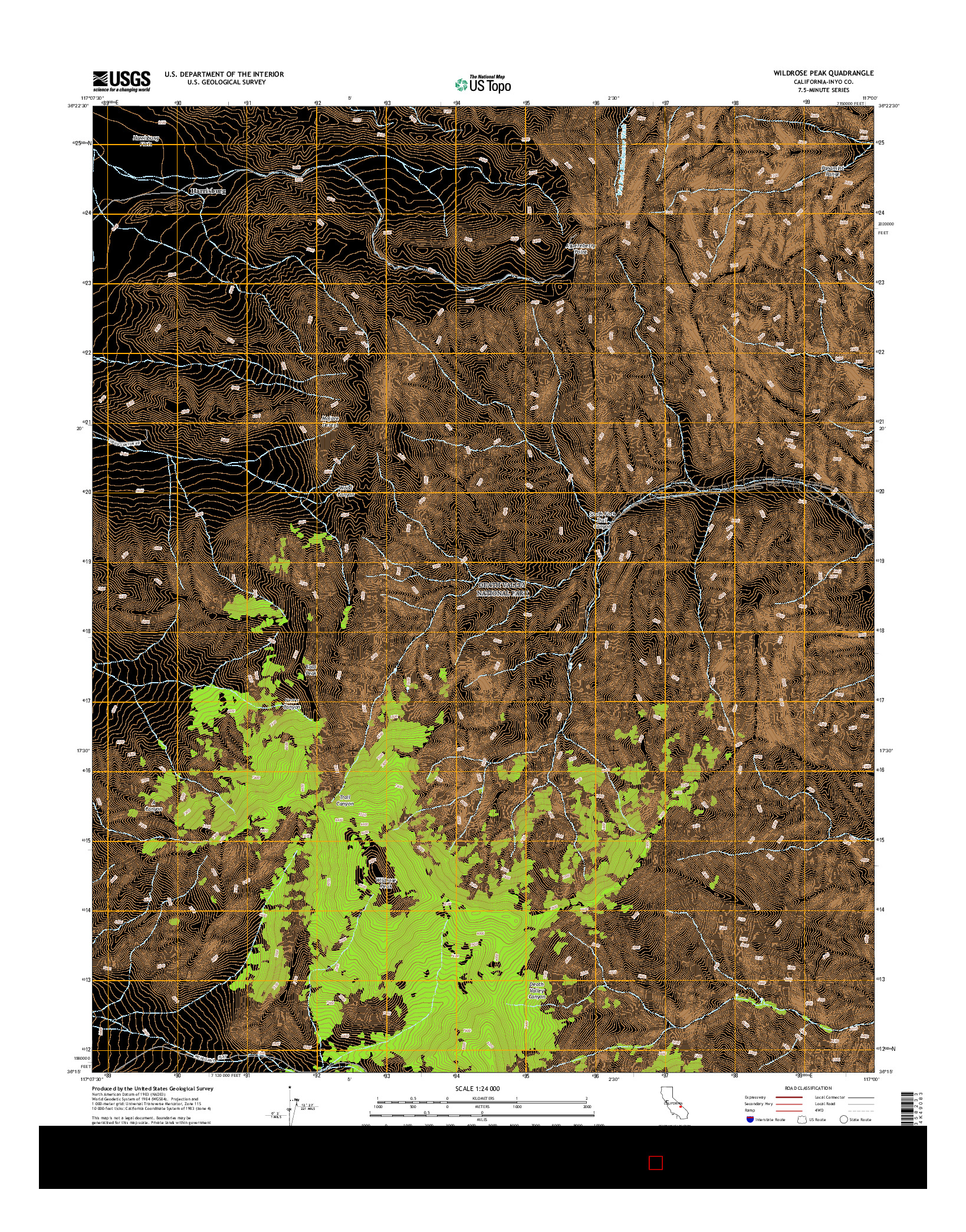USGS US TOPO 7.5-MINUTE MAP FOR WILDROSE PEAK, CA 2015