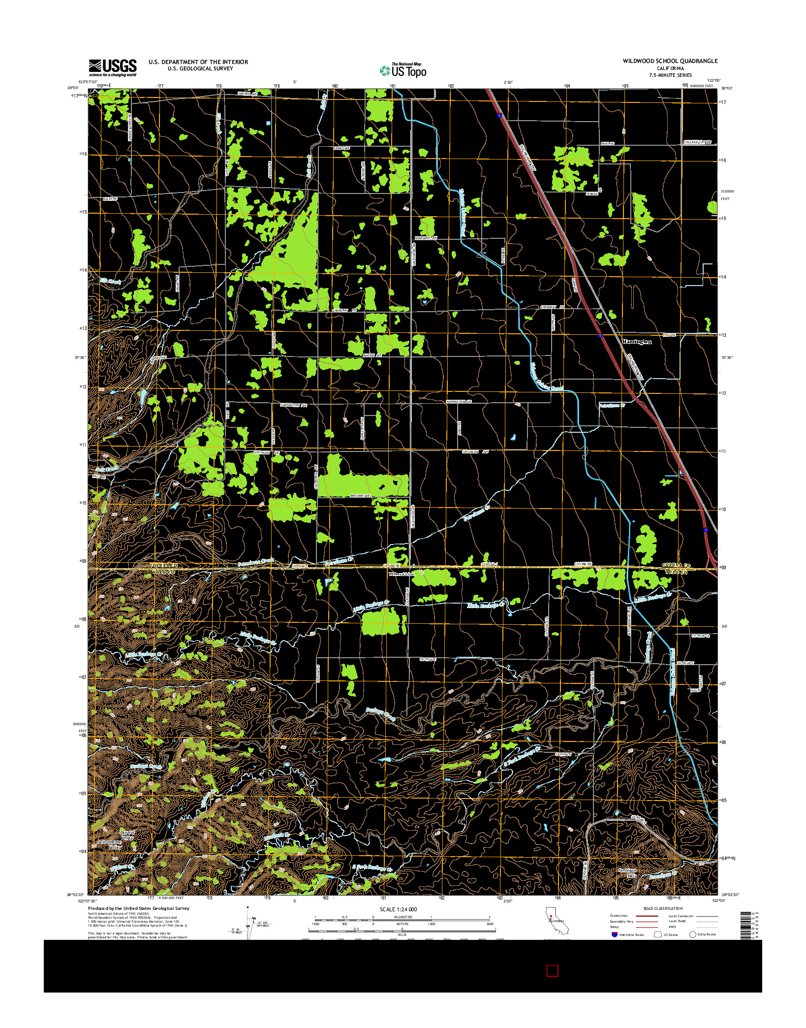 USGS US TOPO 7.5-MINUTE MAP FOR WILDWOOD SCHOOL, CA 2015