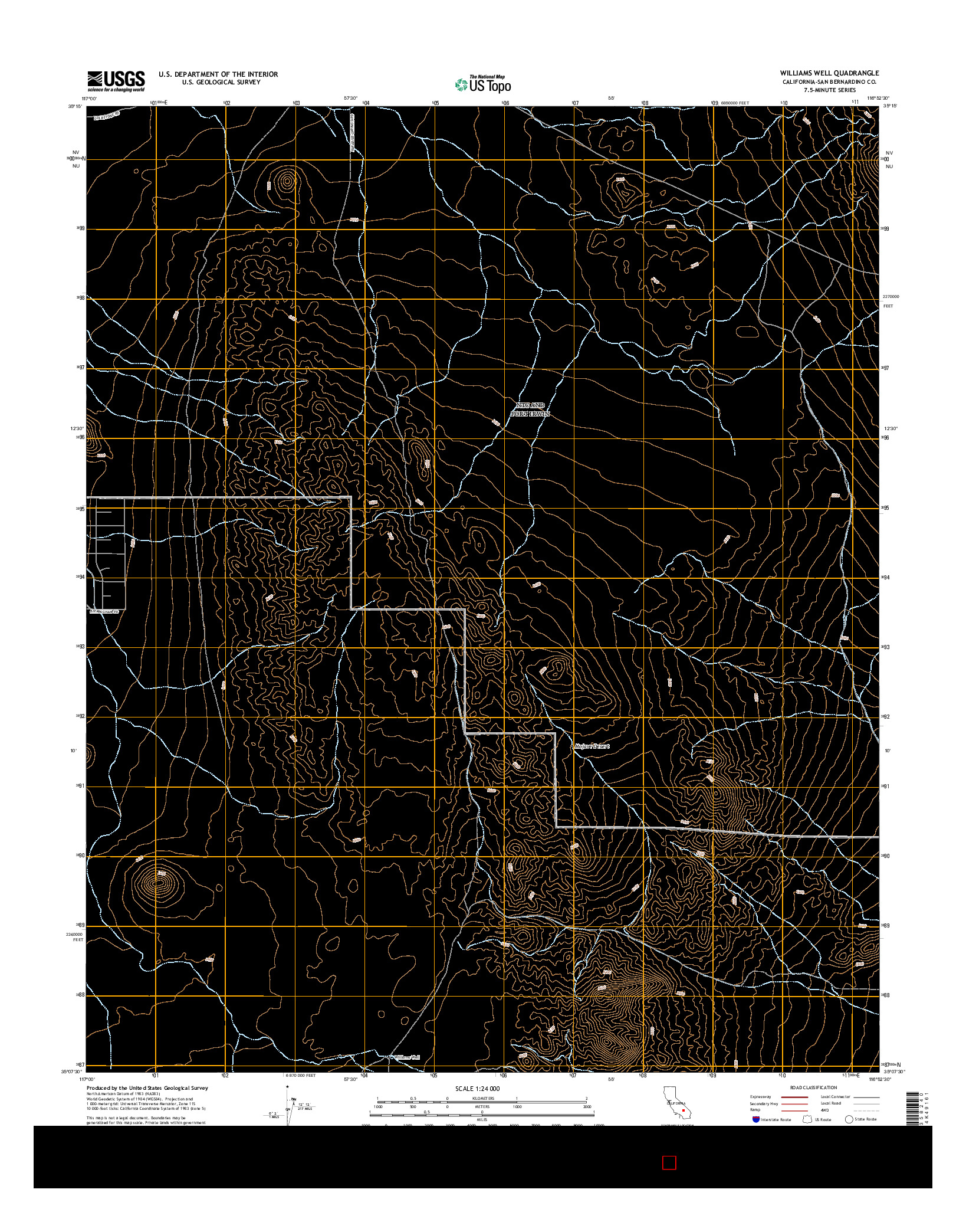 USGS US TOPO 7.5-MINUTE MAP FOR WILLIAMS WELL, CA 2015