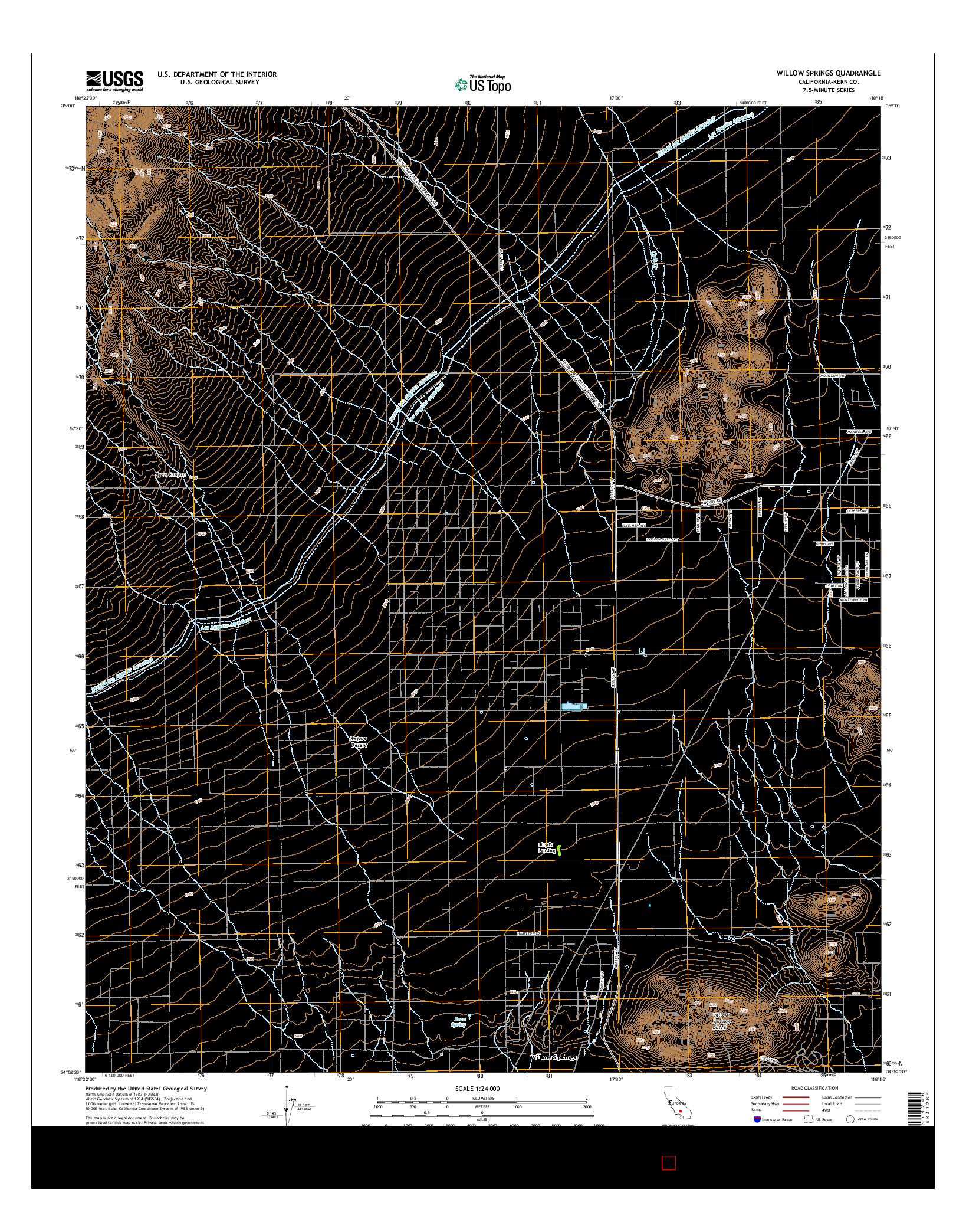 USGS US TOPO 7.5-MINUTE MAP FOR WILLOW SPRINGS, CA 2015