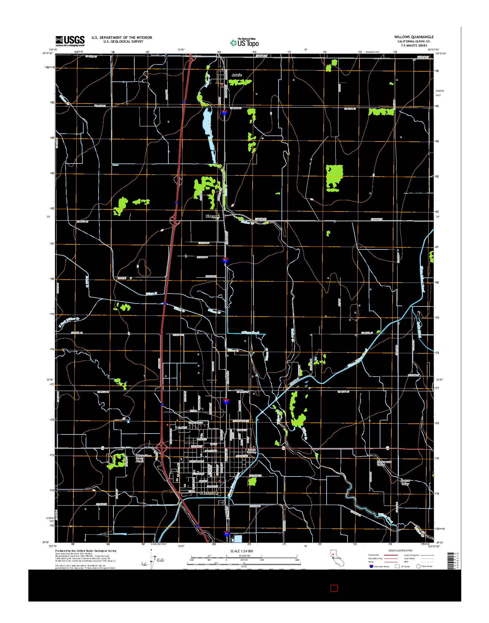 USGS US TOPO 7.5-MINUTE MAP FOR WILLOWS, CA 2015