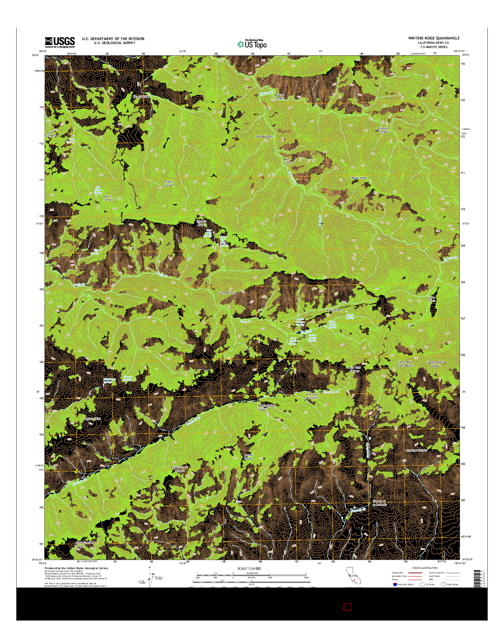 USGS US TOPO 7.5-MINUTE MAP FOR WINTERS RIDGE, CA 2015