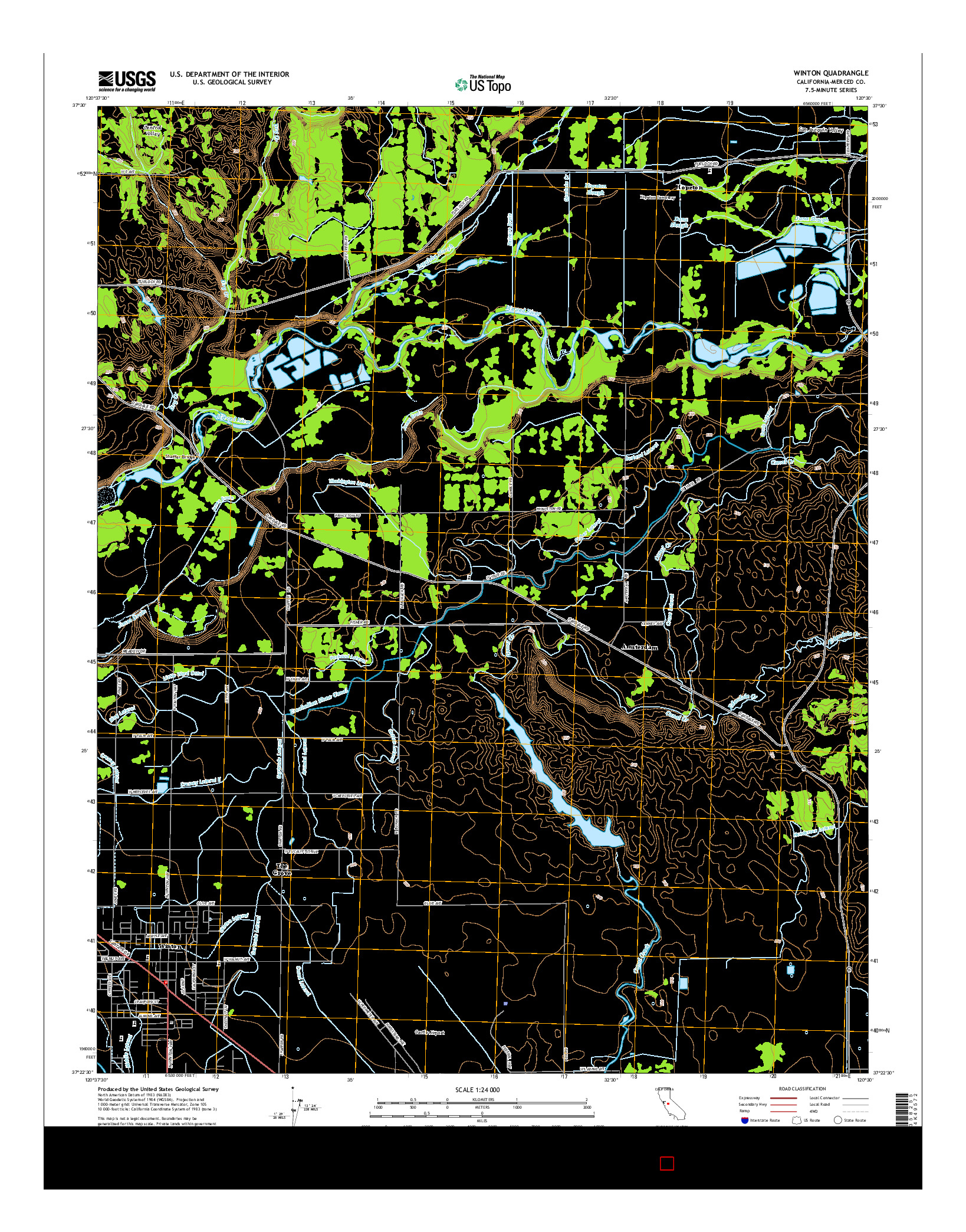 USGS US TOPO 7.5-MINUTE MAP FOR WINTON, CA 2015