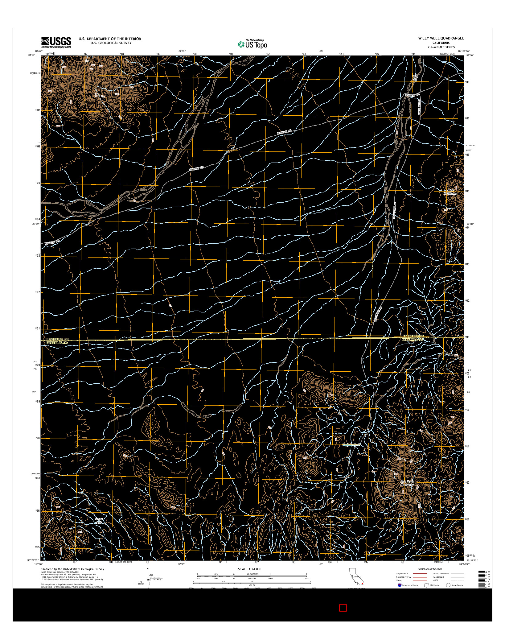 USGS US TOPO 7.5-MINUTE MAP FOR WILEY WELL, CA 2015