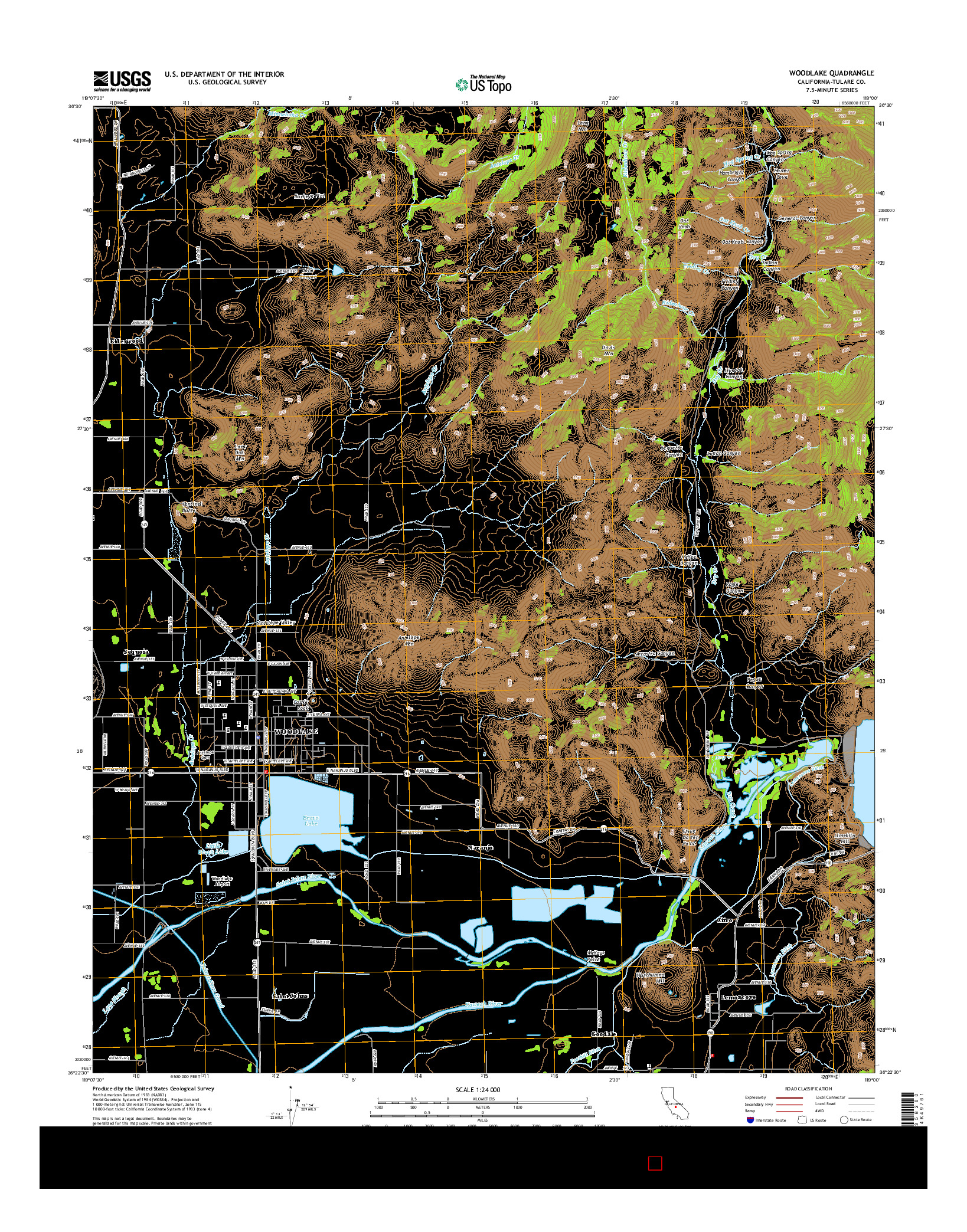 USGS US TOPO 7.5-MINUTE MAP FOR WOODLAKE, CA 2015
