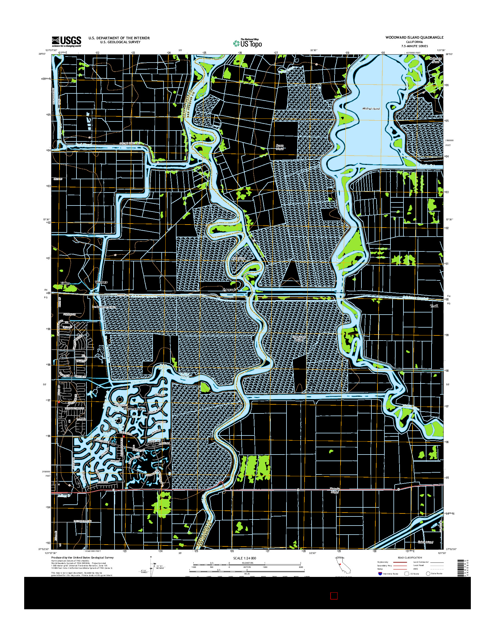 USGS US TOPO 7.5-MINUTE MAP FOR WOODWARD ISLAND, CA 2015