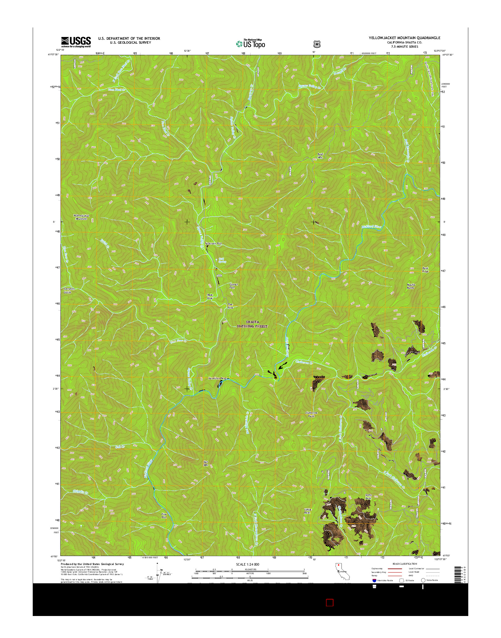 USGS US TOPO 7.5-MINUTE MAP FOR YELLOWJACKET MOUNTAIN, CA 2015