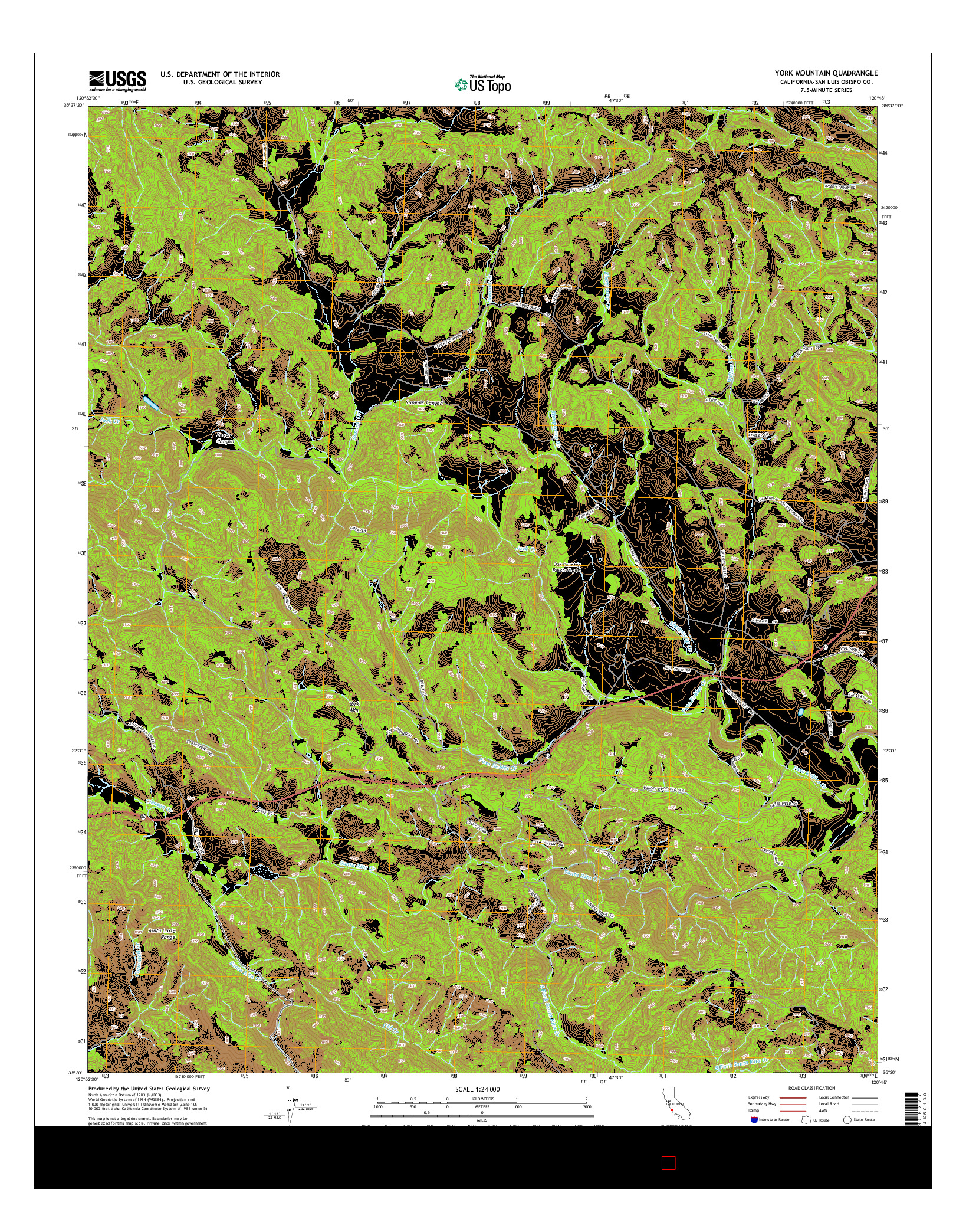 USGS US TOPO 7.5-MINUTE MAP FOR YORK MOUNTAIN, CA 2015
