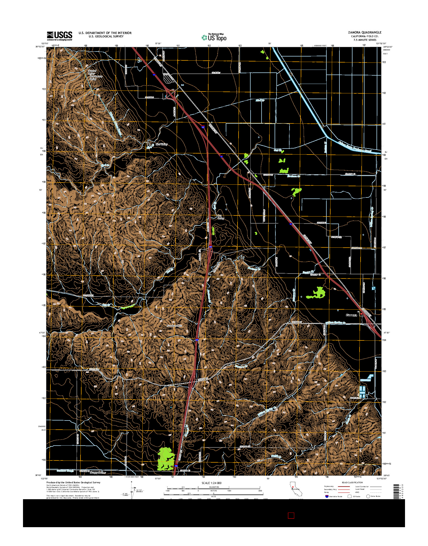 USGS US TOPO 7.5-MINUTE MAP FOR ZAMORA, CA 2015