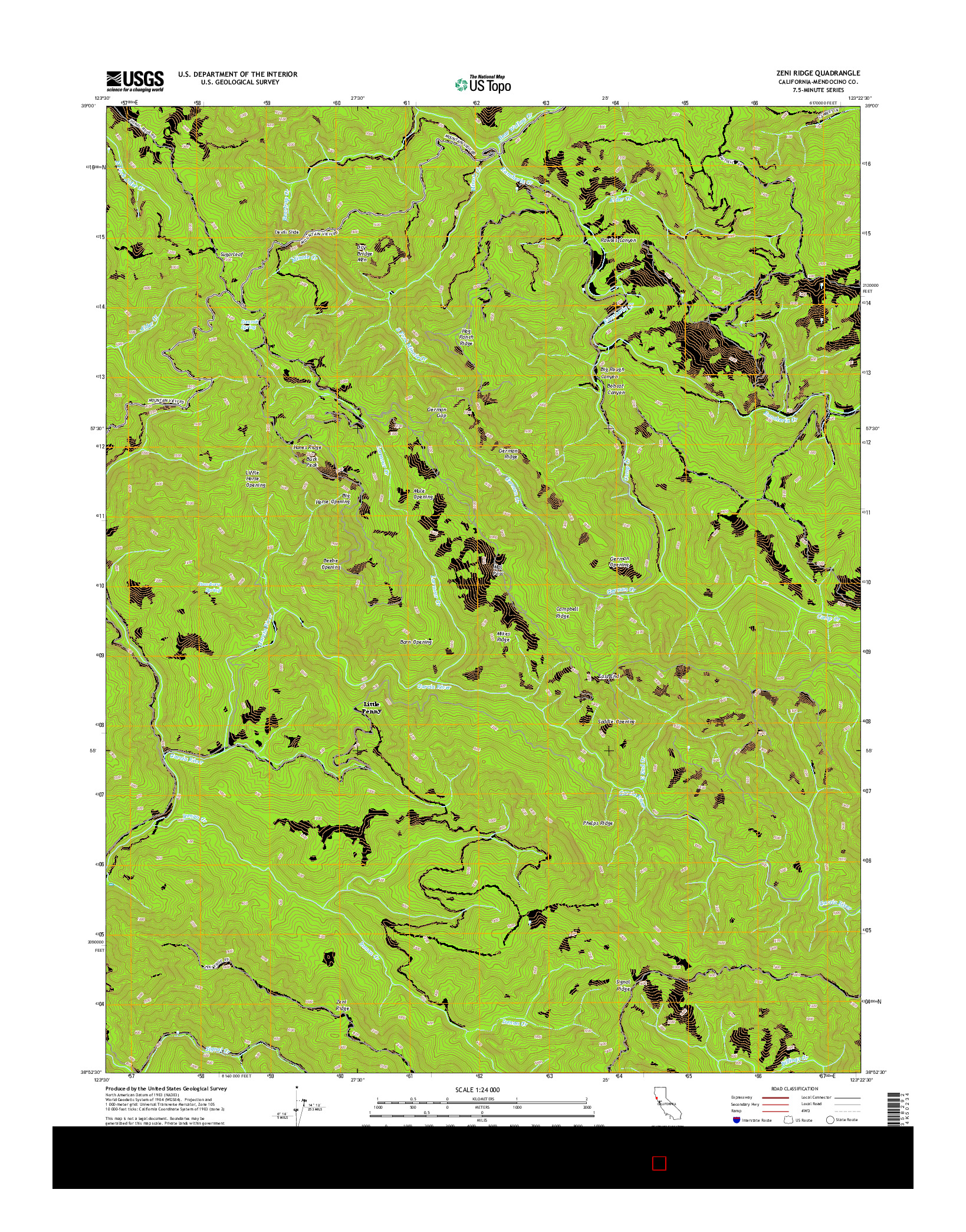 USGS US TOPO 7.5-MINUTE MAP FOR ZENI RIDGE, CA 2015