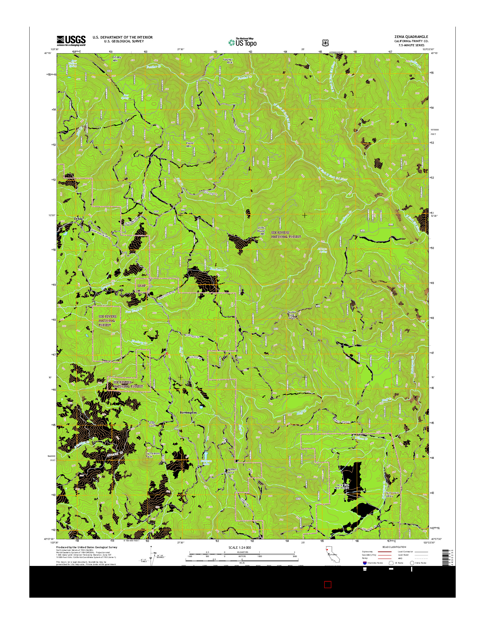 USGS US TOPO 7.5-MINUTE MAP FOR ZENIA, CA 2015