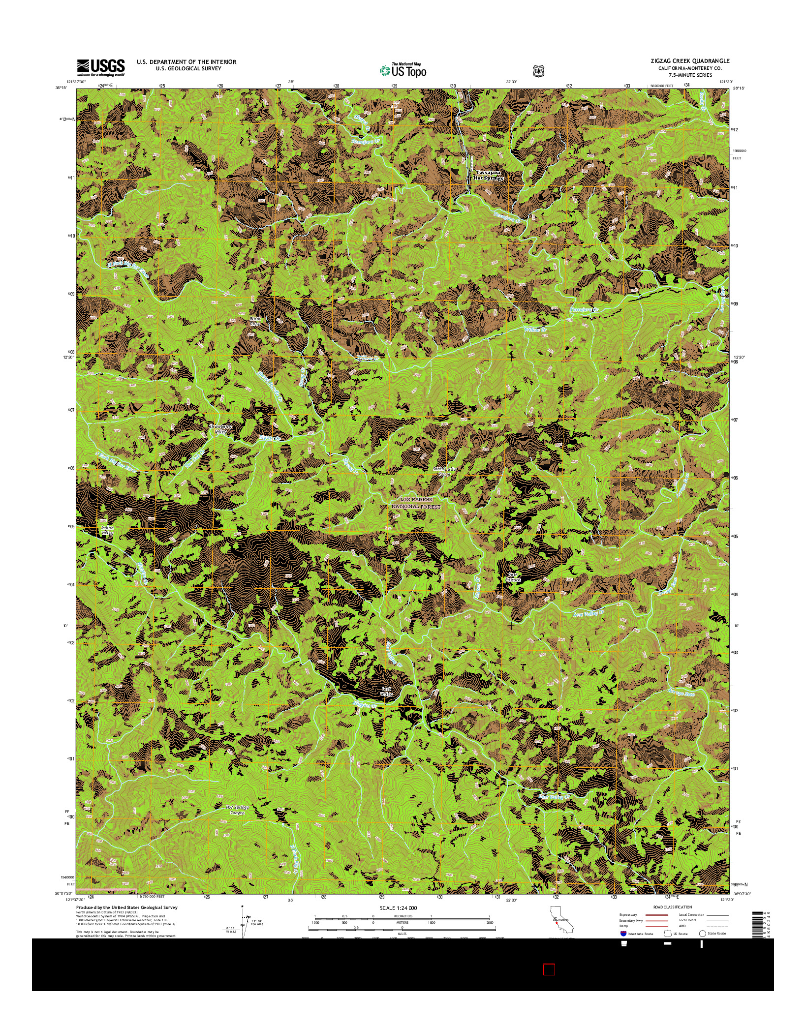 USGS US TOPO 7.5-MINUTE MAP FOR ZIGZAG CREEK, CA 2015