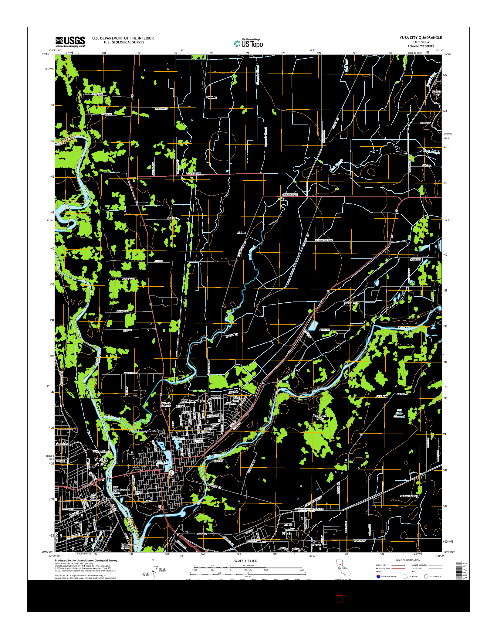 USGS US TOPO 7.5-MINUTE MAP FOR YUBA CITY, CA 2015