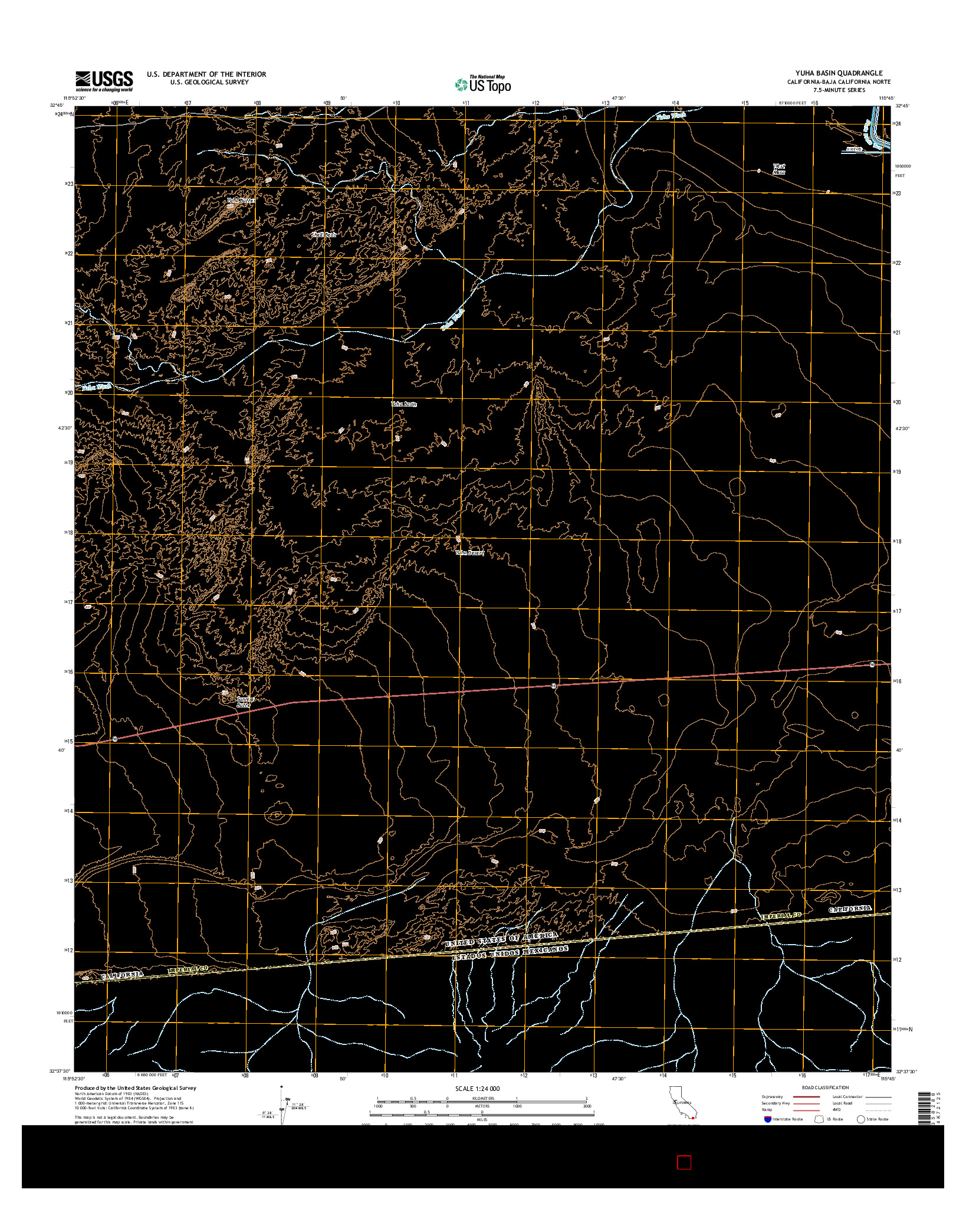 USGS US TOPO 7.5-MINUTE MAP FOR YUHA BASIN, CA-BCN 2015