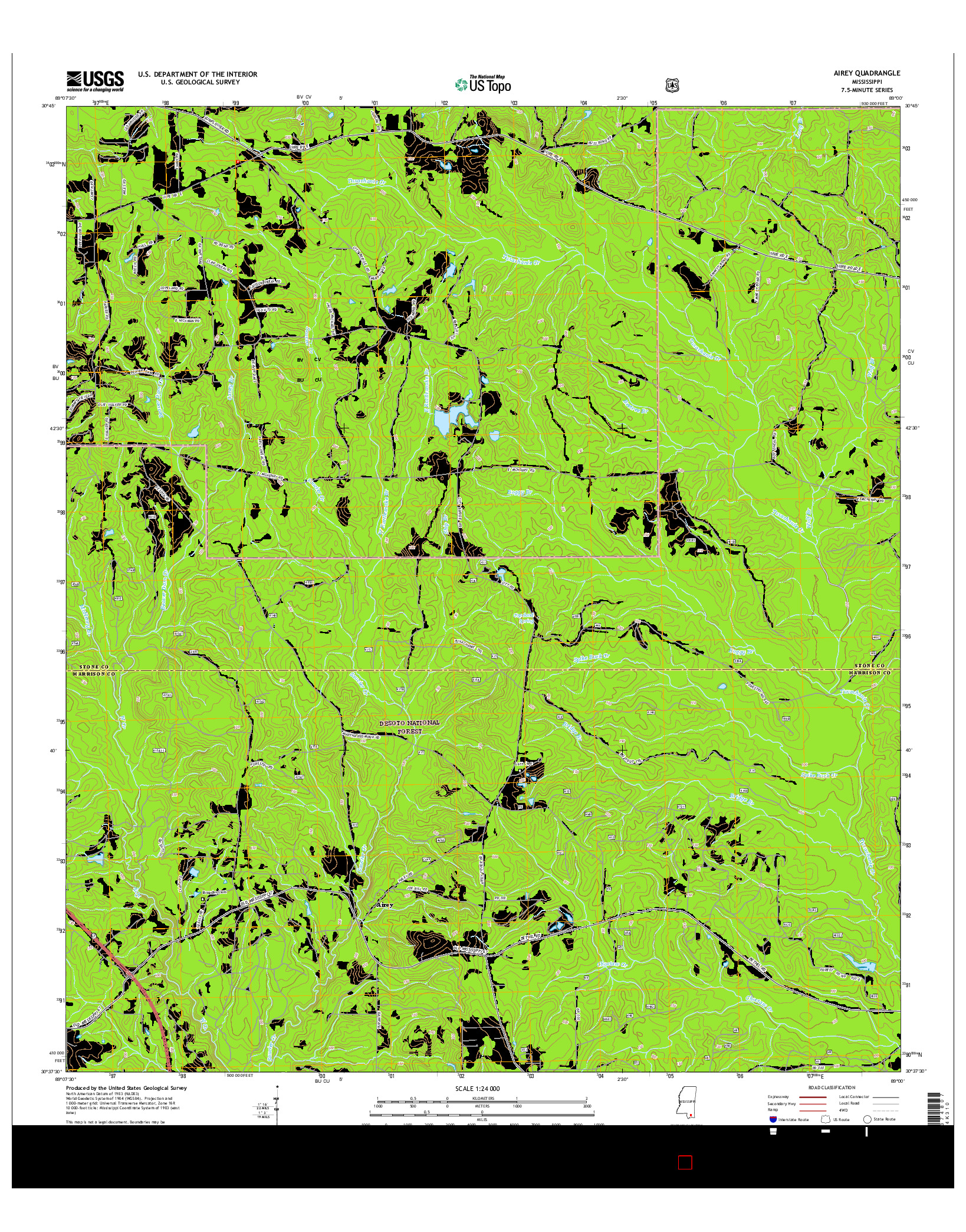 USGS US TOPO 7.5-MINUTE MAP FOR AIREY, MS 2015