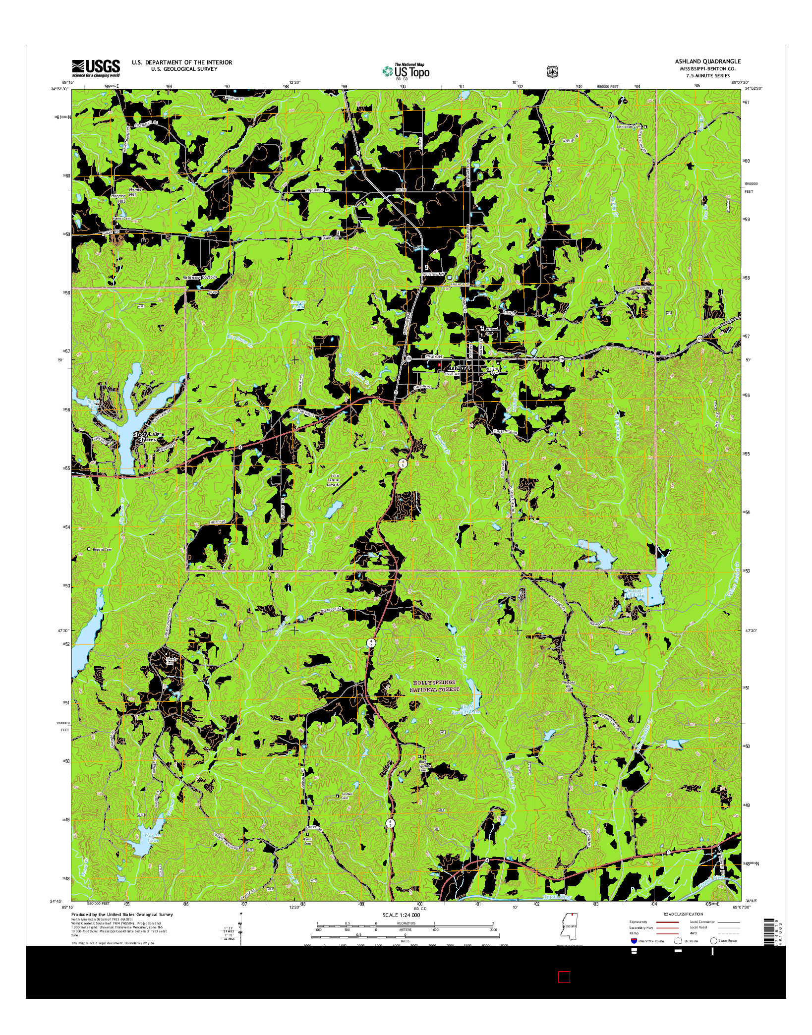 USGS US TOPO 7.5-MINUTE MAP FOR ASHLAND, MS 2015