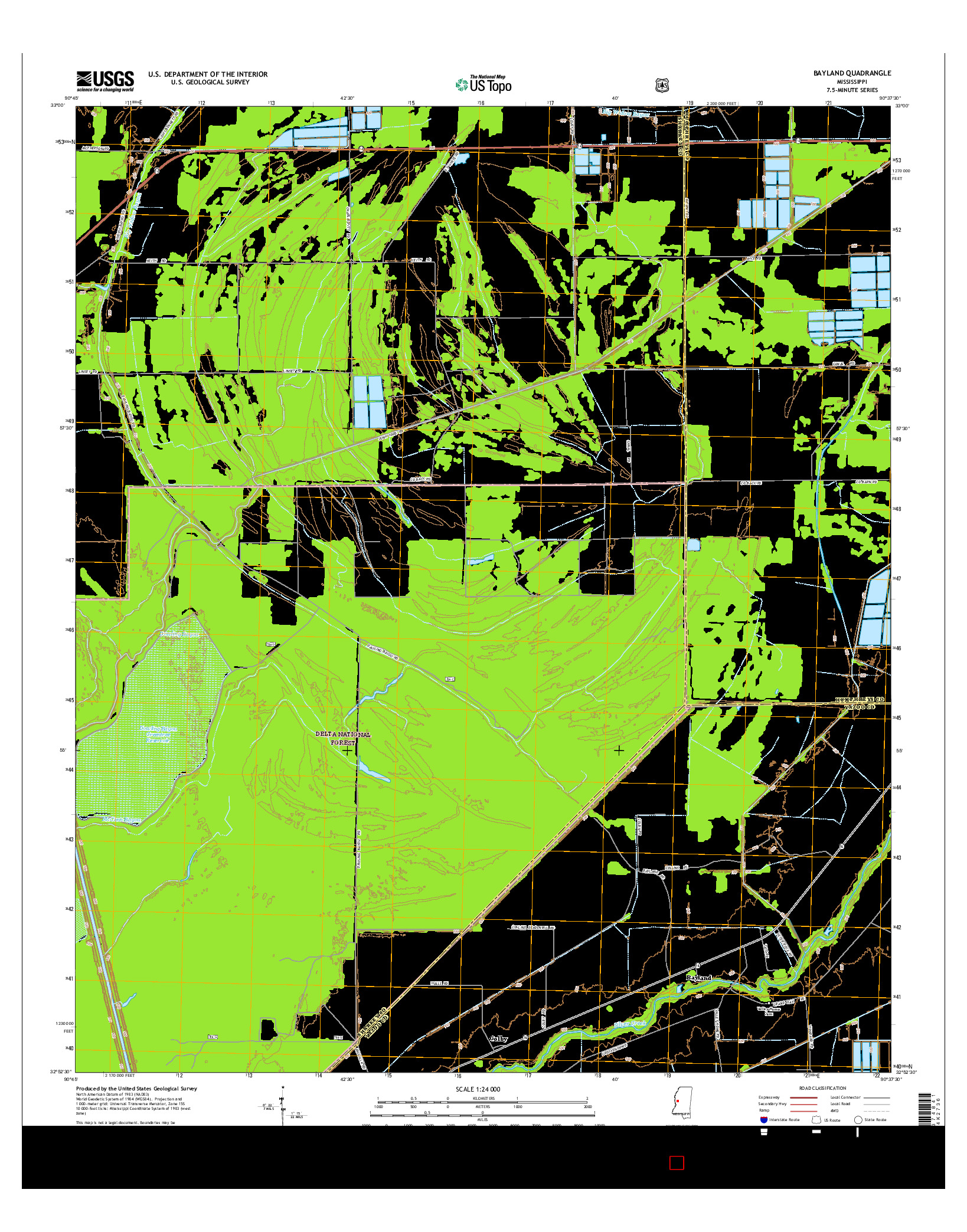 USGS US TOPO 7.5-MINUTE MAP FOR BAYLAND, MS 2015