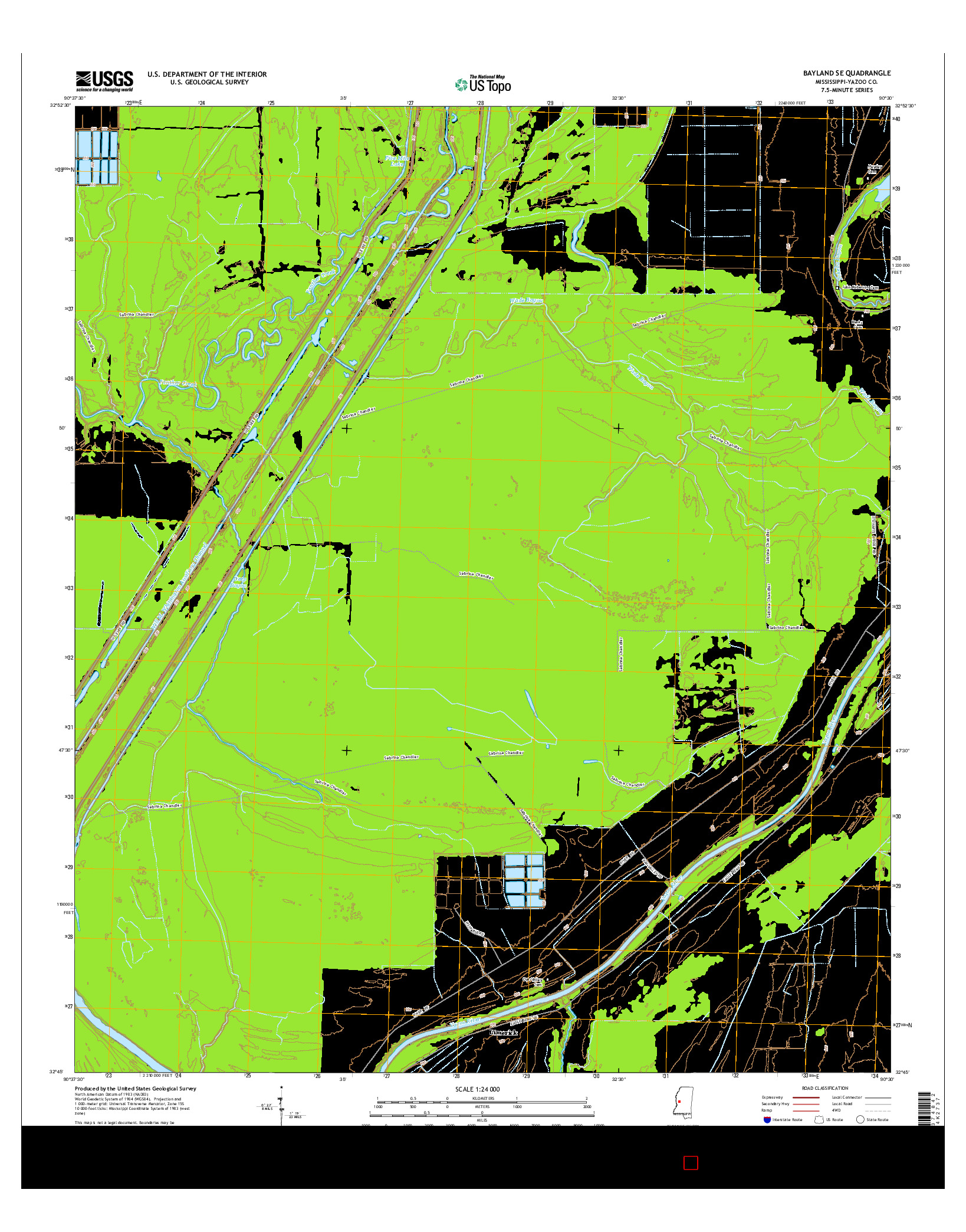 USGS US TOPO 7.5-MINUTE MAP FOR BAYLAND SE, MS 2015