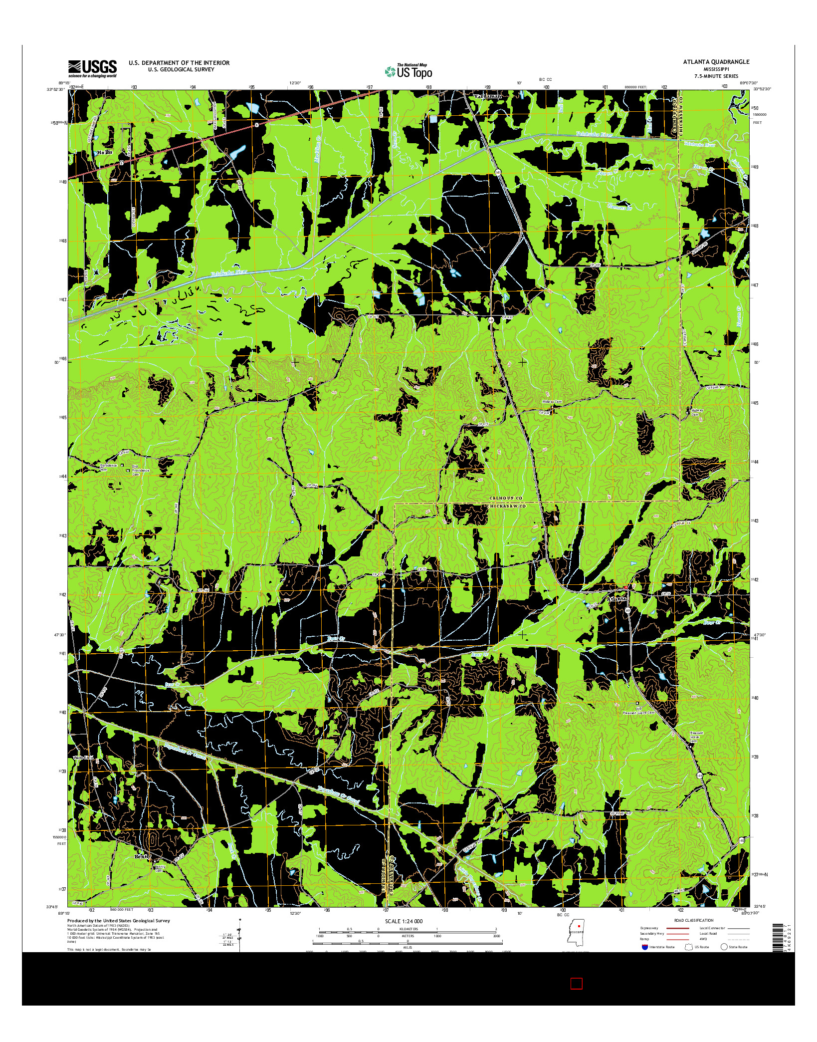 USGS US TOPO 7.5-MINUTE MAP FOR ATLANTA, MS 2015