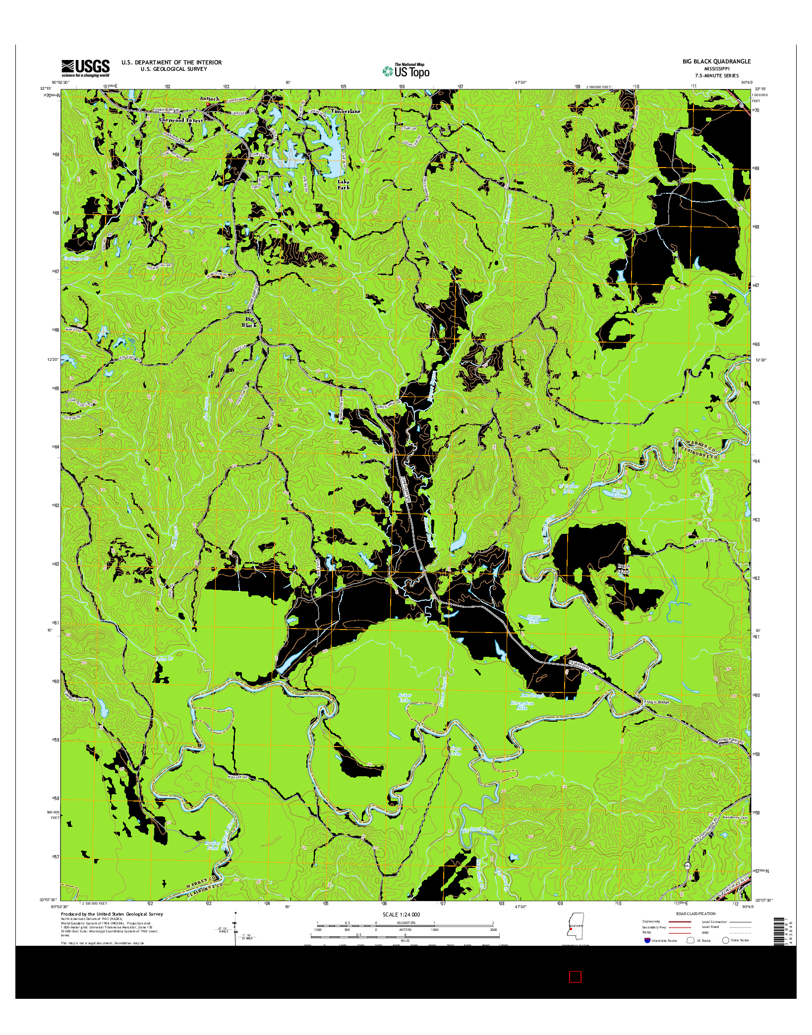 USGS US TOPO 7.5-MINUTE MAP FOR BIG BLACK, MS 2015