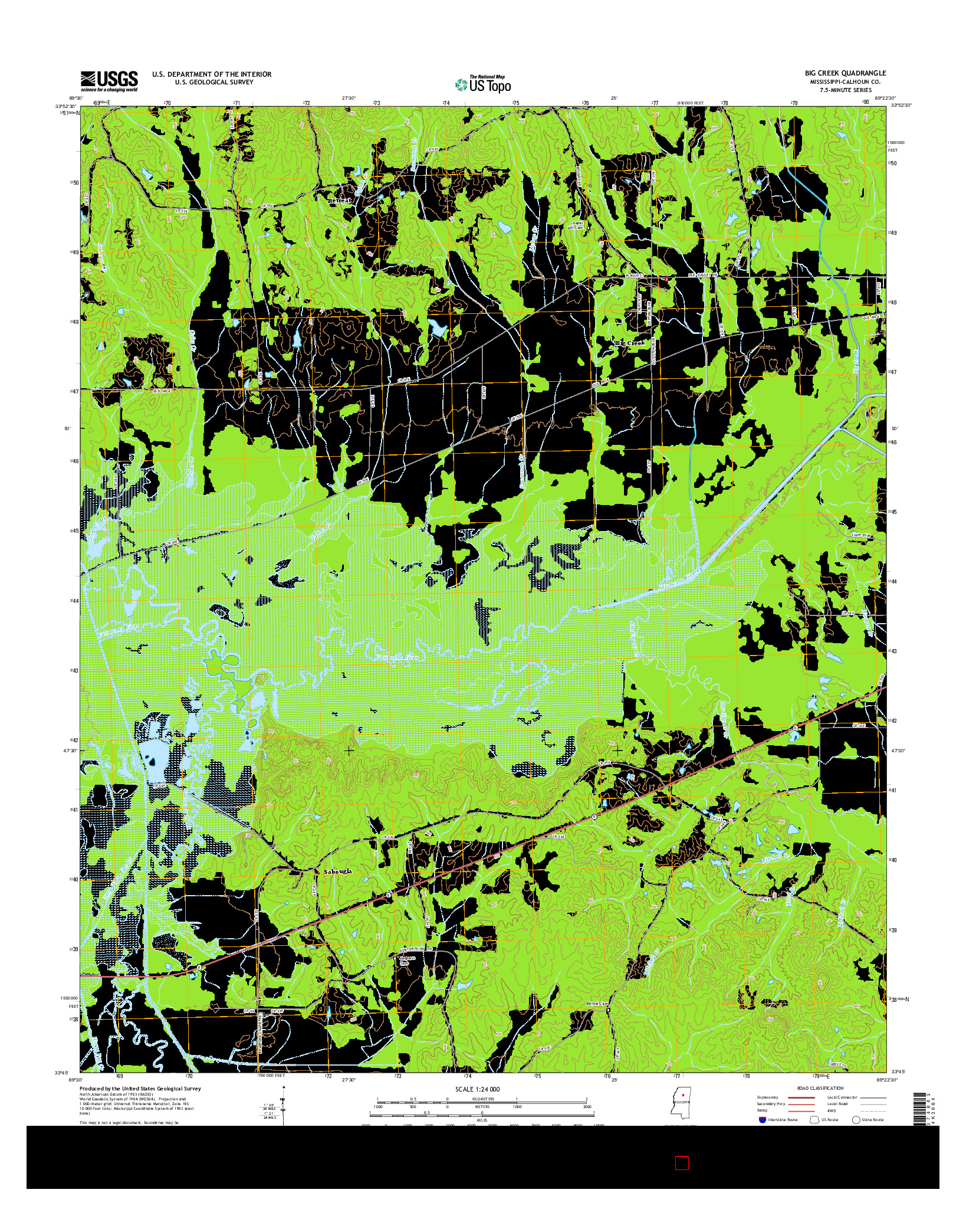 USGS US TOPO 7.5-MINUTE MAP FOR BIG CREEK, MS 2015