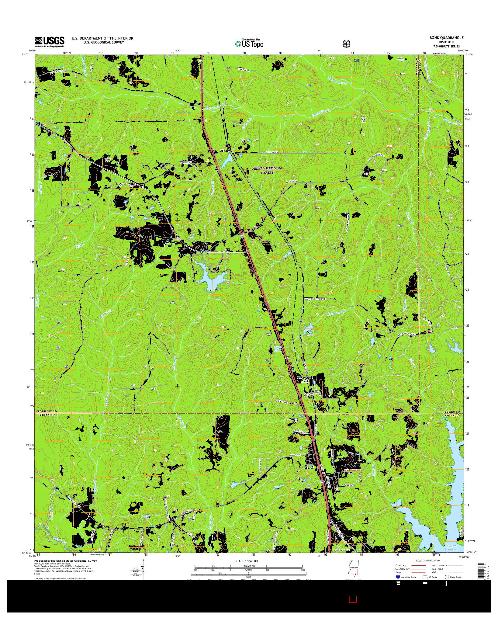 USGS US TOPO 7.5-MINUTE MAP FOR BOND, MS 2015