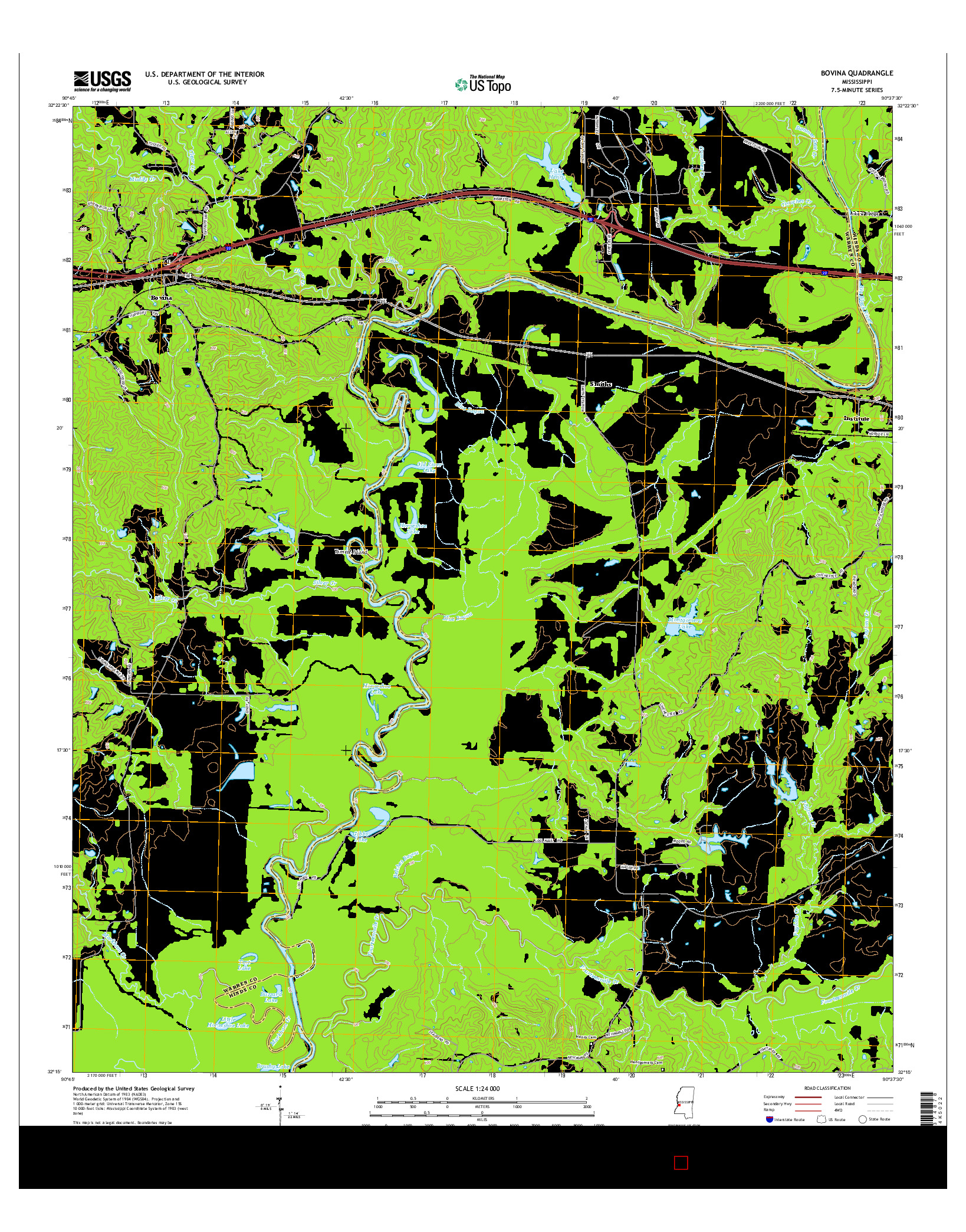 USGS US TOPO 7.5-MINUTE MAP FOR BOVINA, MS 2015