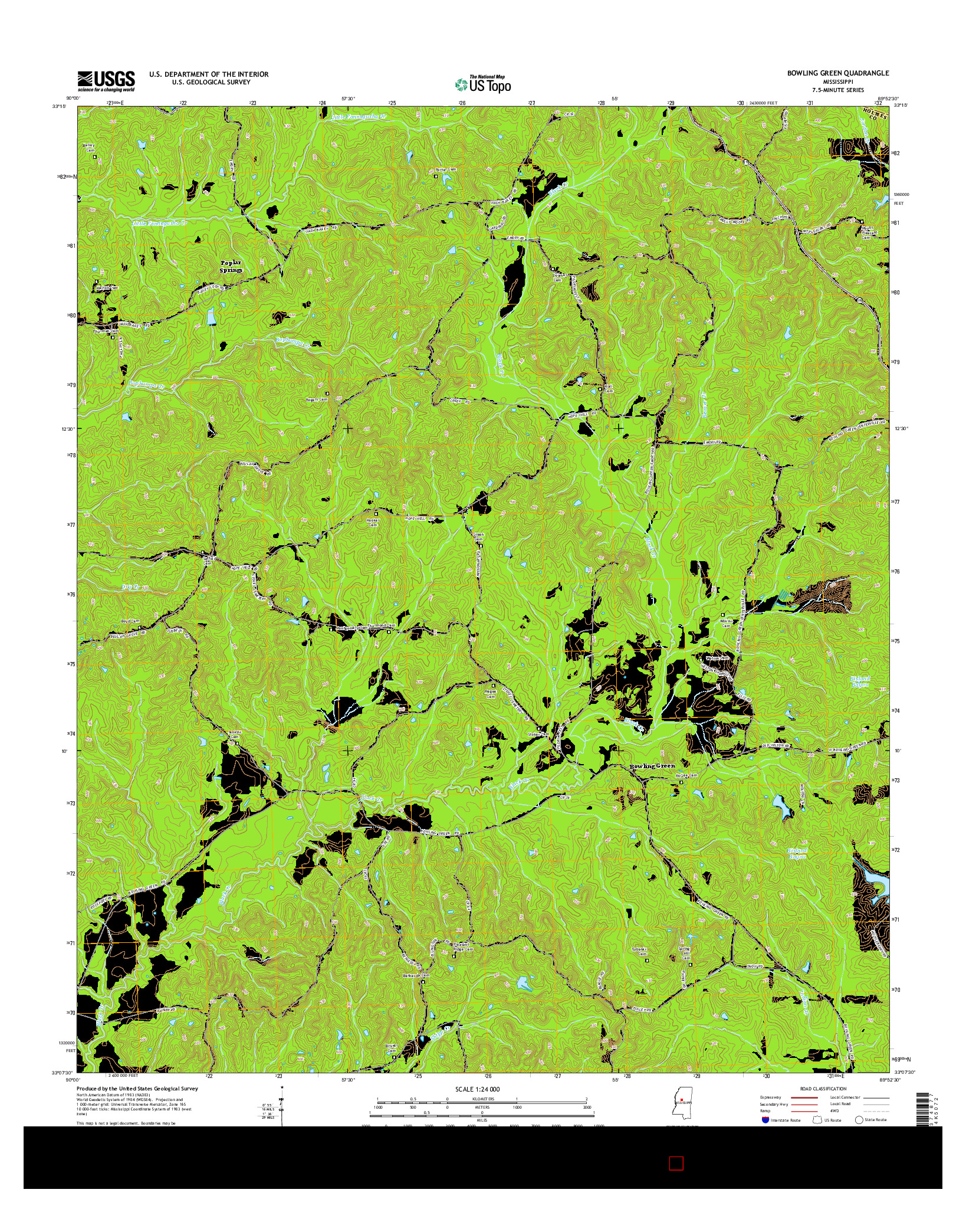 USGS US TOPO 7.5-MINUTE MAP FOR BOWLING GREEN, MS 2015