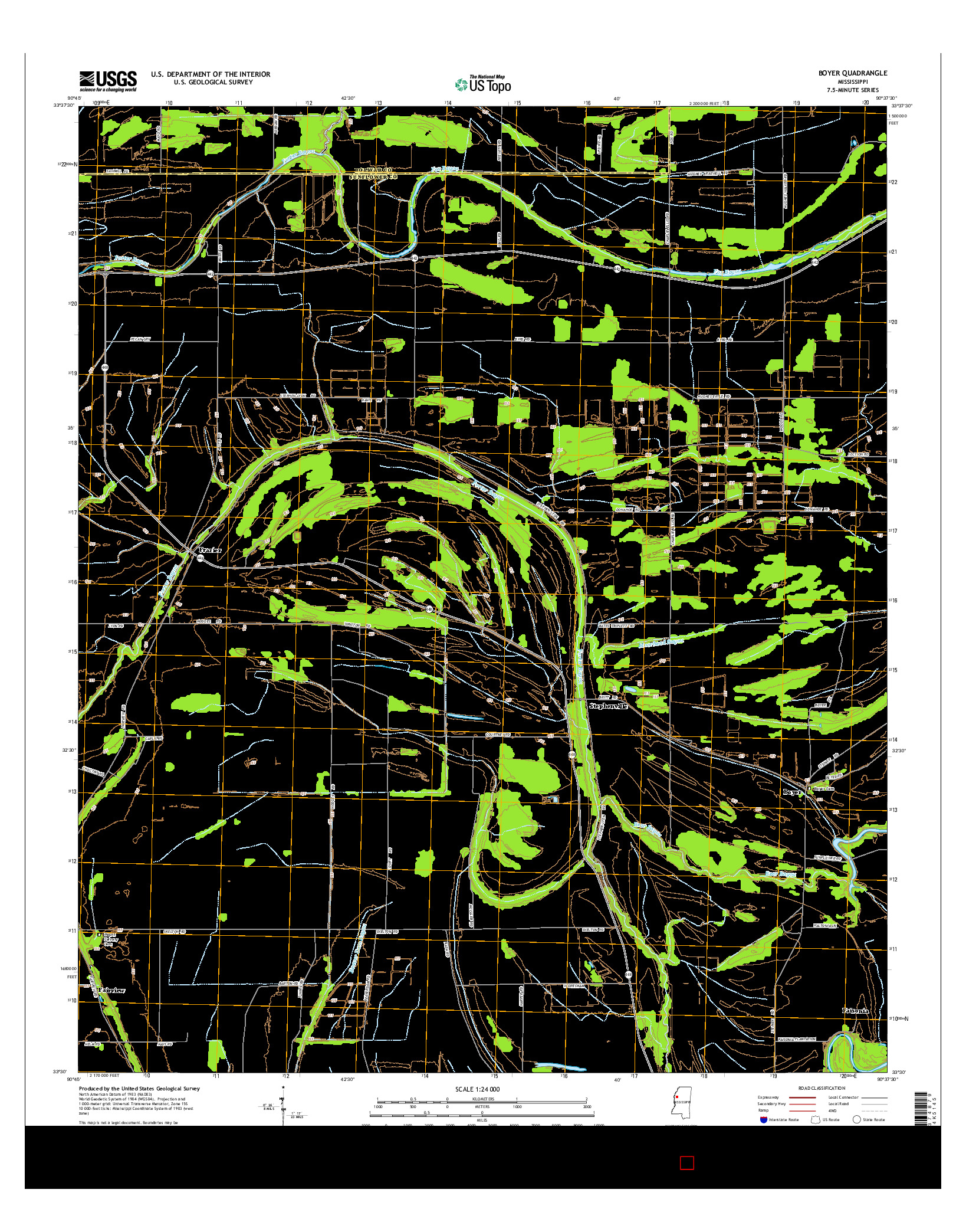 USGS US TOPO 7.5-MINUTE MAP FOR BOYER, MS 2015