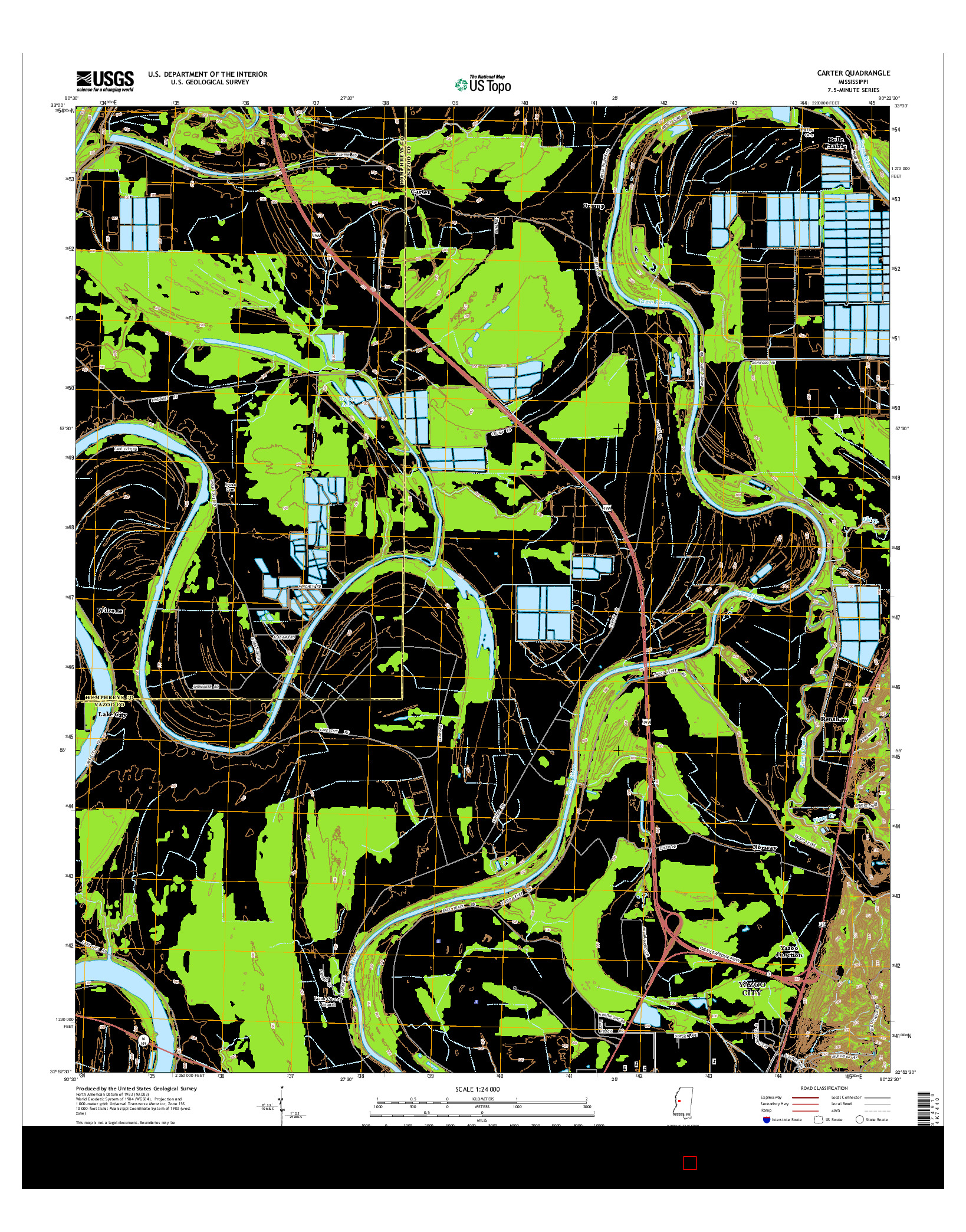 USGS US TOPO 7.5-MINUTE MAP FOR CARTER, MS 2015