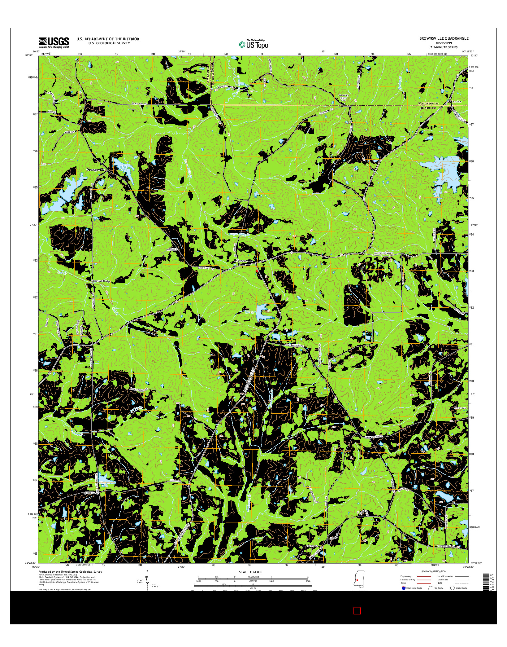 USGS US TOPO 7.5-MINUTE MAP FOR BROWNSVILLE, MS 2015