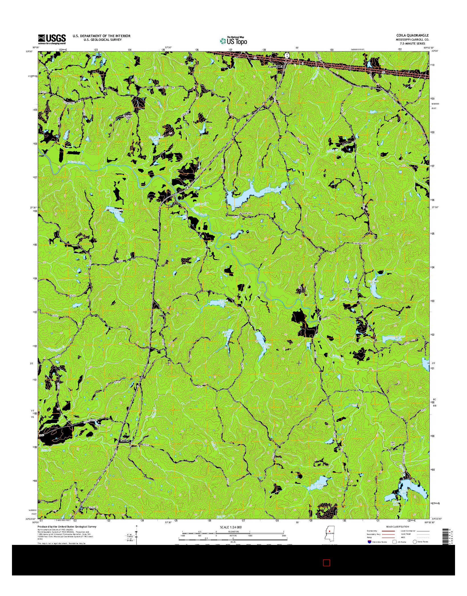 USGS US TOPO 7.5-MINUTE MAP FOR COILA, MS 2015